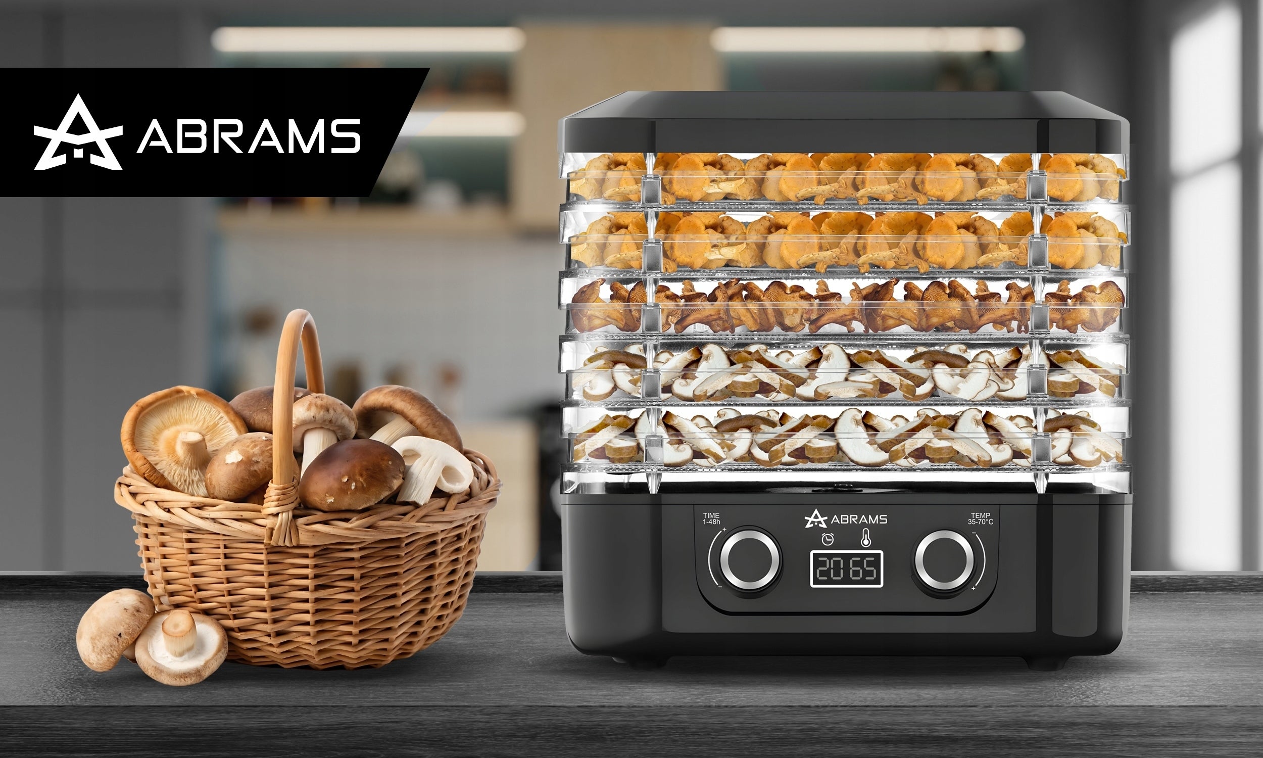 VEGETABLE AND FRUIT MUSHROOM DRYER 400W TEMPERATURE CONTROL TIMER 5 SIT Packaging status original