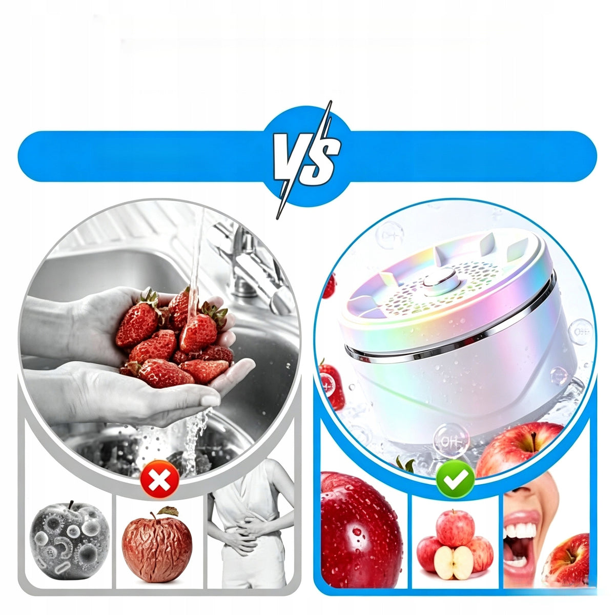 VEGETABLE FRUIT WASHING DEVICE WASHER FOOD PURIFIER FOR KITCHEN Manufacturer code MYJKA OCZYSZCZACZ DO OWOCÓW I WARZYW