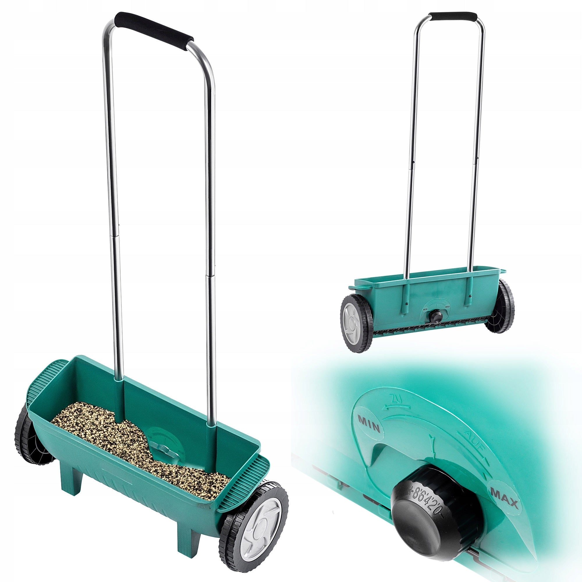 VEGETABLE GRASS SEED SPREADER MANUAL SALT SEED FERTILIZER SPREADER 12L