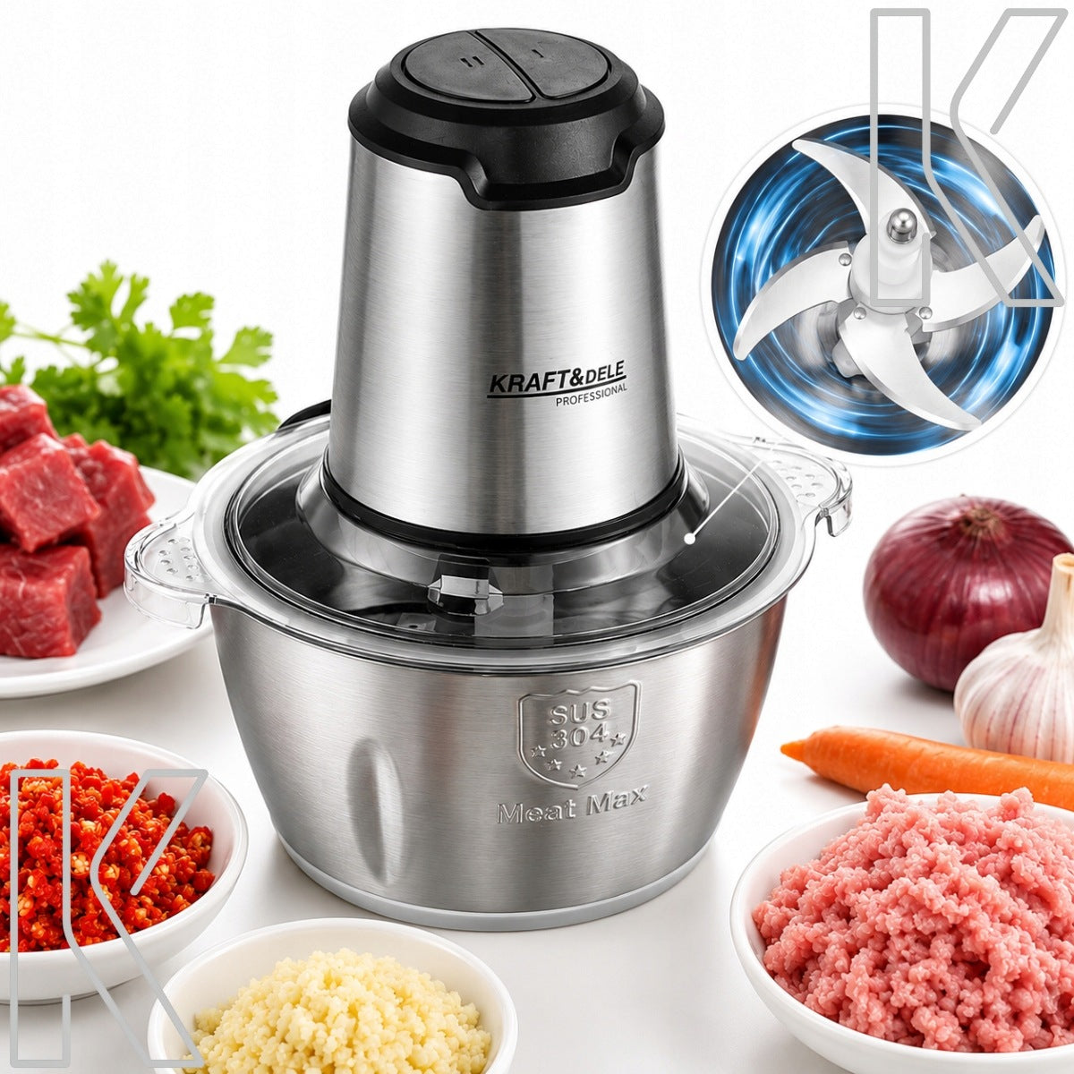 VEGETABLE SHREDDER ELECTRIC SHREDDER MEAT FOOD INCISOR 1000W Manufacturer code ROZDRABNIACZ DO KUCHNI DO OWOCÓW WARZYW