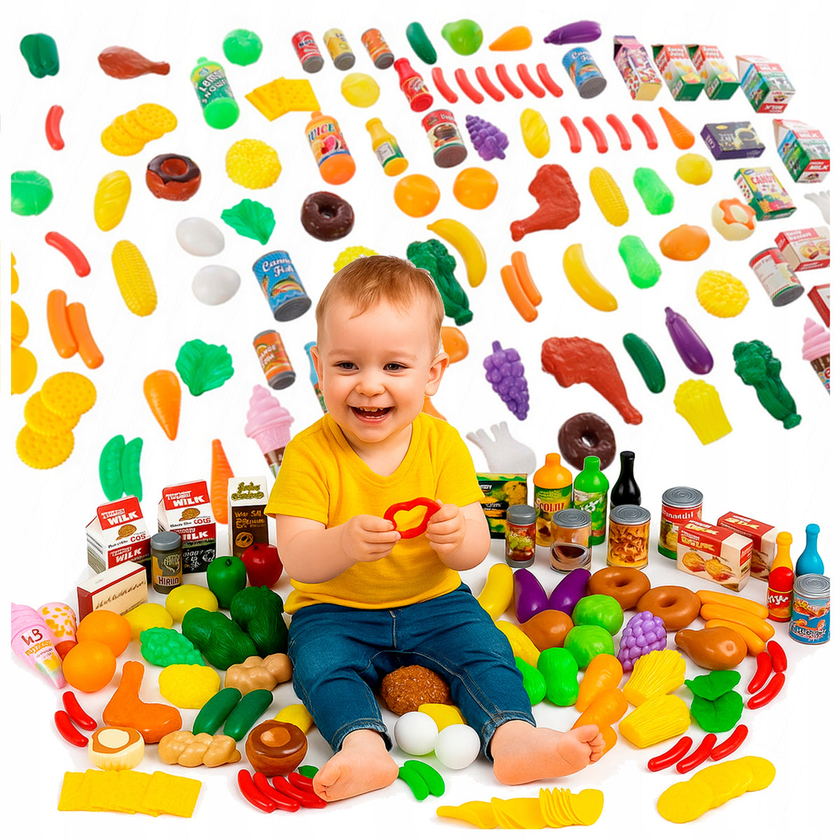 VEGETABLES FRUIT FOR CHILDREN'S KITCHEN PLASTIC 120 el. LARGE SET
