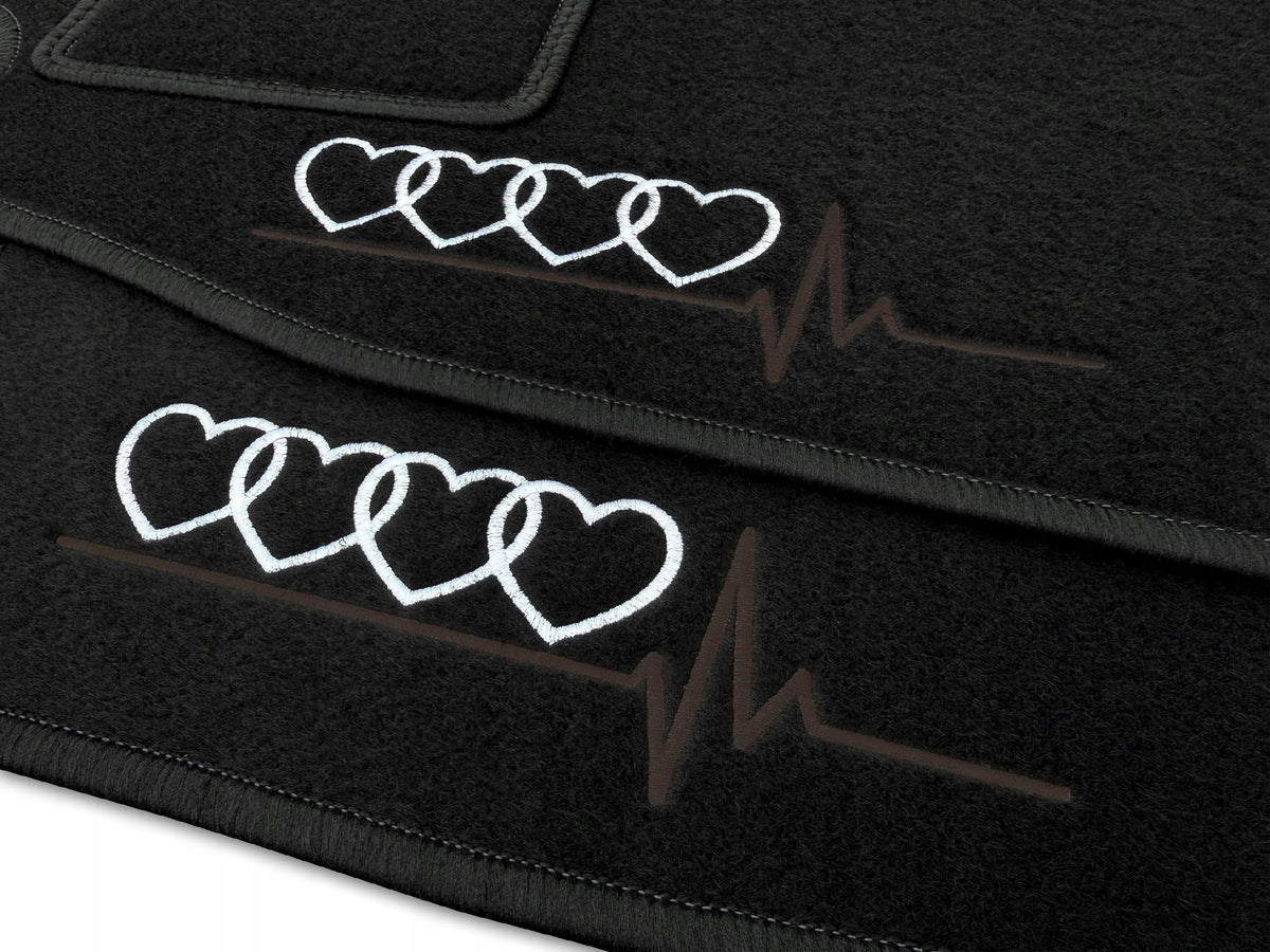 VELOUR MATS AUDI Q5 I (2008-2016) BLACK - 2x AUDI EDITION