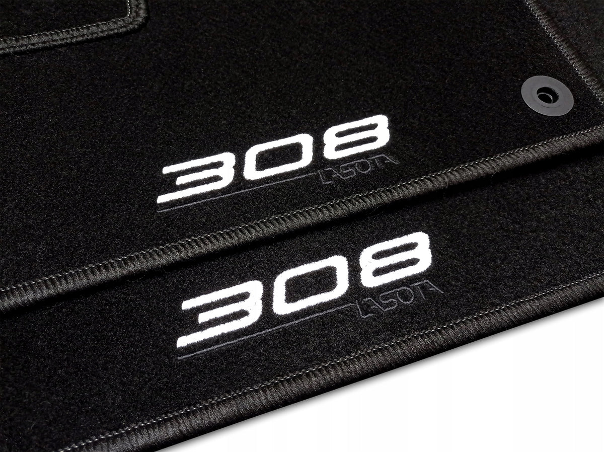 VELOUR RUGS PEUGEOT 308 II (2014-...) + EMBROIDERY