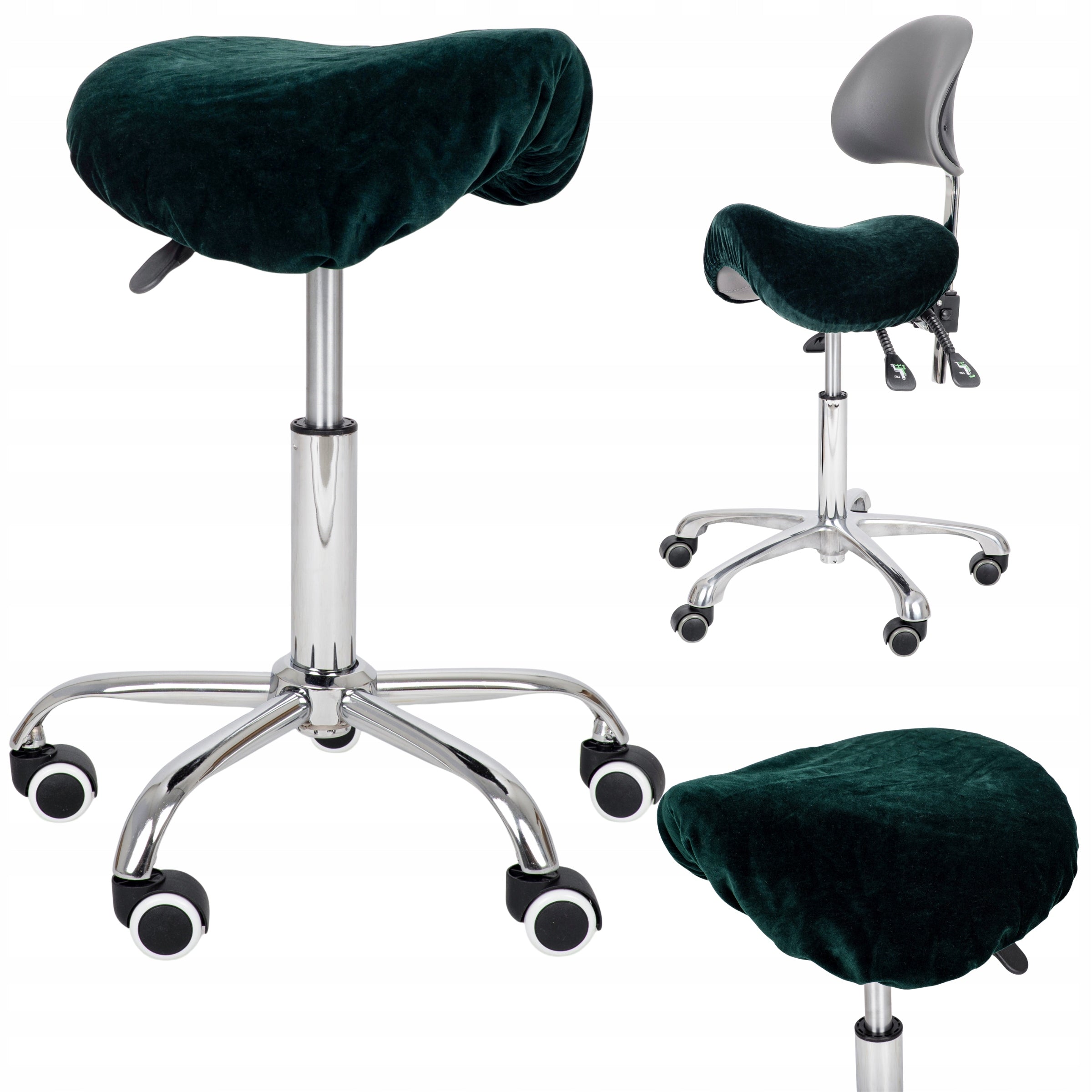 VELOUR SHEET WITH ELASTIC BAND BOTTLE GREEN 60 CM COSMETIC STOOL
