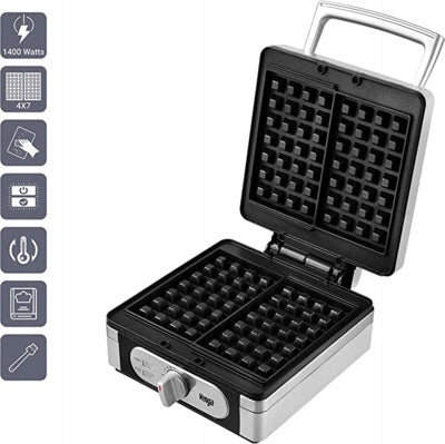 VENGA WAFFLE IRON 1400W STAINLESS STEEL LARGE STRONG Large crispy waffles Power rating 1400 W