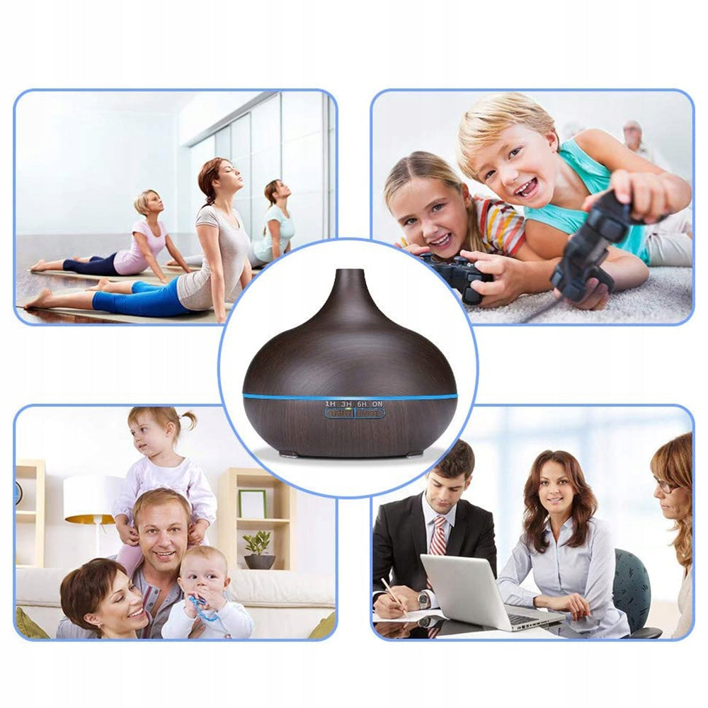 VERSATILE HUMIDIFIER AROMA DIFFUSER 7 COLORS LED WITH REMOTE CONTROL Dominant color brown