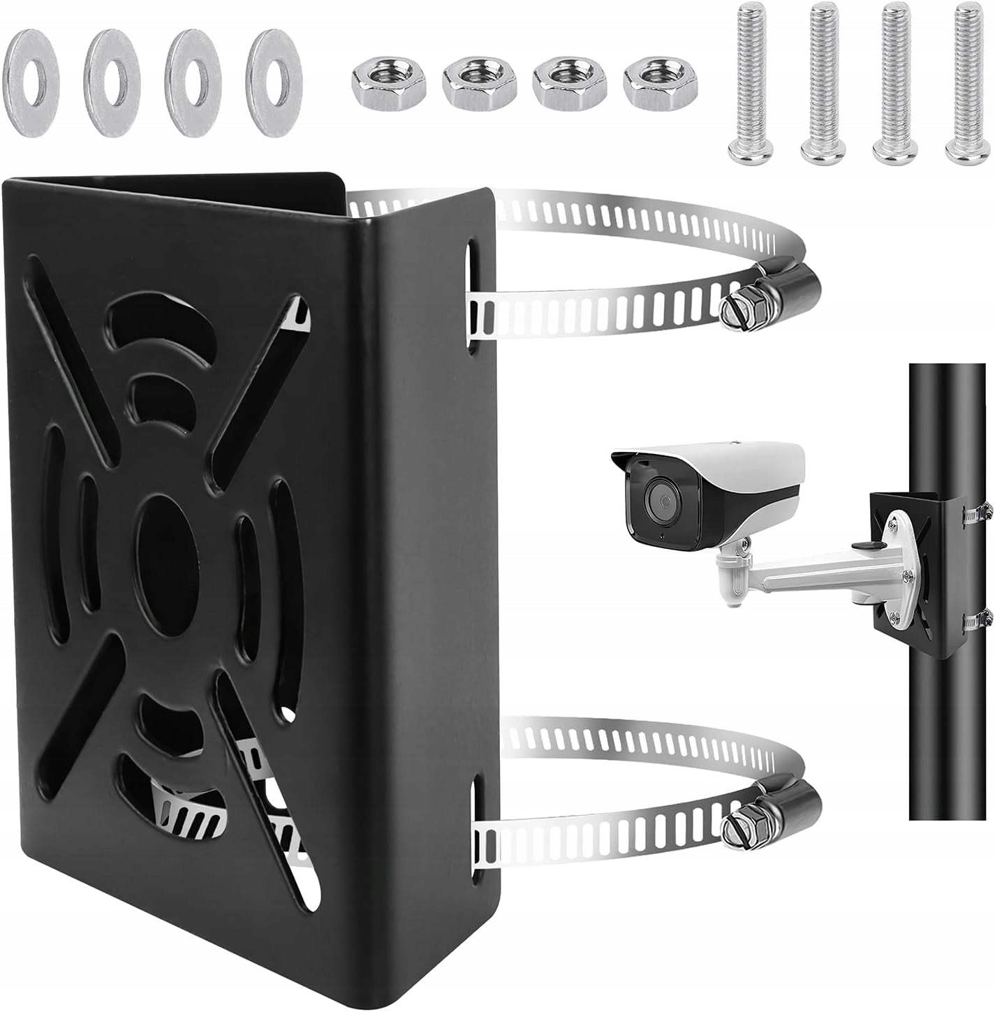 VERTICAL BAR HOLDER WITH 2 LOOPS, MOUNTING BRACKET SUITABLE FOR CAMERAS