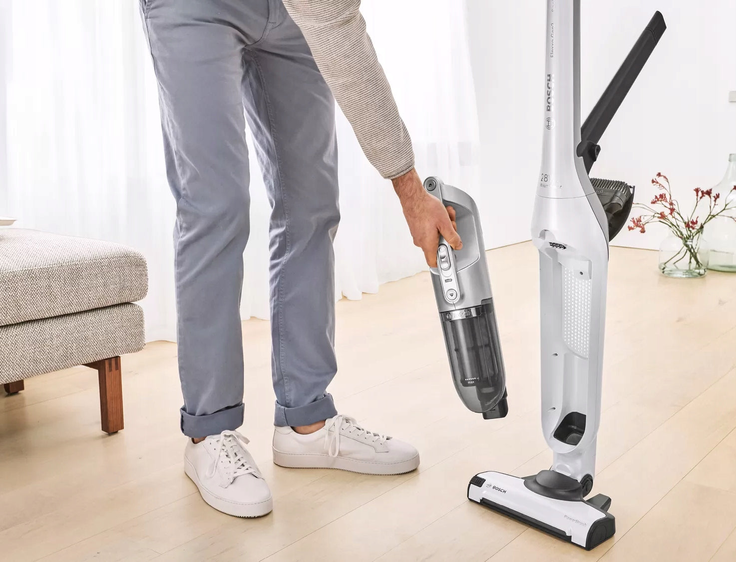VERTICAL CORDLESS VACUUM CLEANER Bosch Flexxo 55min 2in1 LED Electrobrush Manufacturer code Bezworkowy ręczny pionowy akumulatorowy 2w1