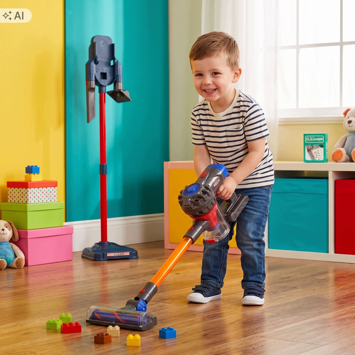VERTICAL HANDHELD VACUUM CLEANER FOR KIDS CLEANING KIT for toys 3in1 + BALLS Manufacturer code ODKURZACZ PIONOWY RĘCZNY dzieci SPRZĄTAJĄCY