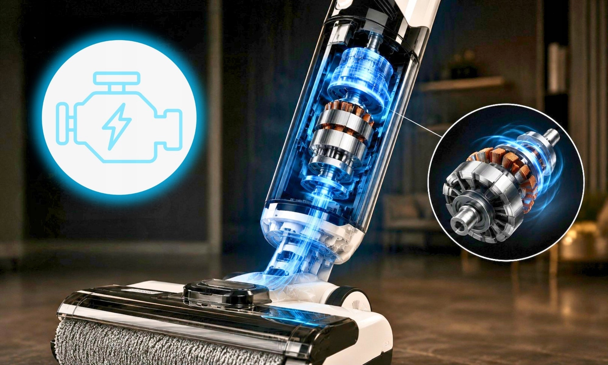 VERTICAL MOPPING VACUUM CLEANER CORDLESS POWERFUL HANDHELD PRO SET 8IN1 Brand ADLER