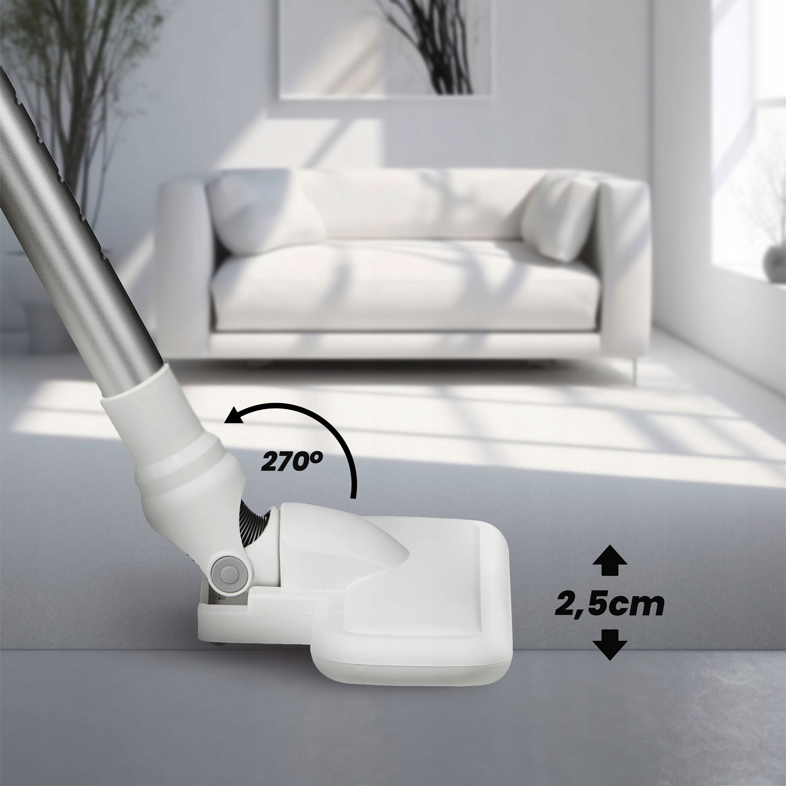 VERTICAL VACUUM CLEANER BAGLESS CORDED HANDHELD POWERFUL 2in1 600W HEPA H13 Dominant color white
