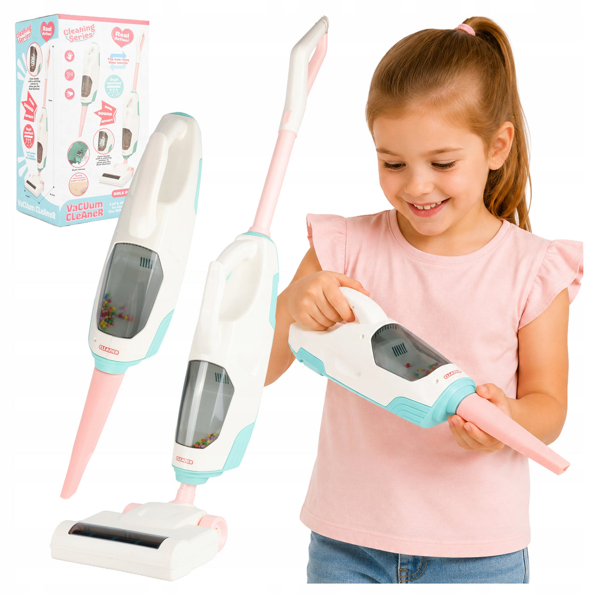 VERTICAL VACUUM CLEANER FOR CHILDREN WIRELESS WITH SUCTION FUNCTION WITH 2IN1 SOUND