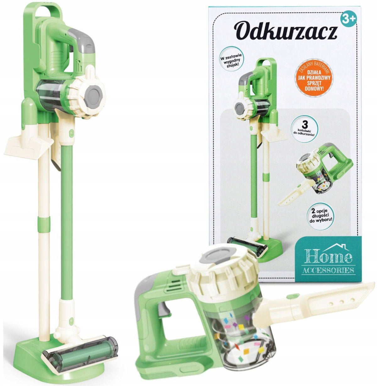 VERTICAL VACUUM CLEANER FOR CHILDREN light sound STAND 3 TIPS