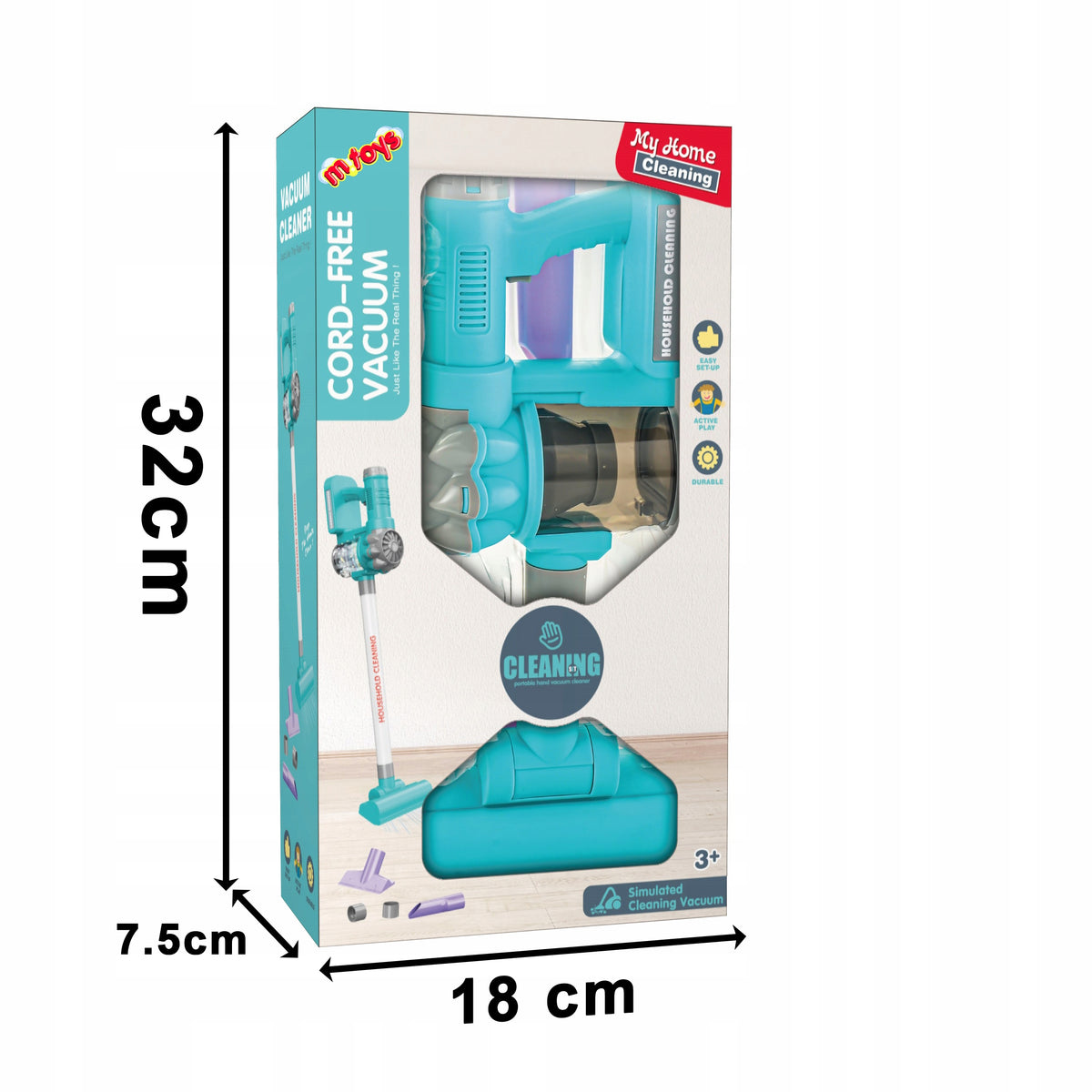 VERTICAL VACUUM CLEANER FOR KIDS INTERACTIVE WIRELESS 3in1 TIPS SUCTION Manufacturer code MA0238