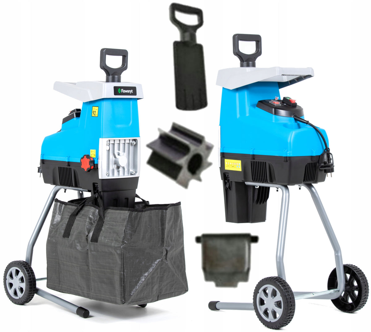 VERY STRONG WOOD BRANCH SHREDDER MILLED ROLLERS 3500W 44MM SOLID Packaging status original