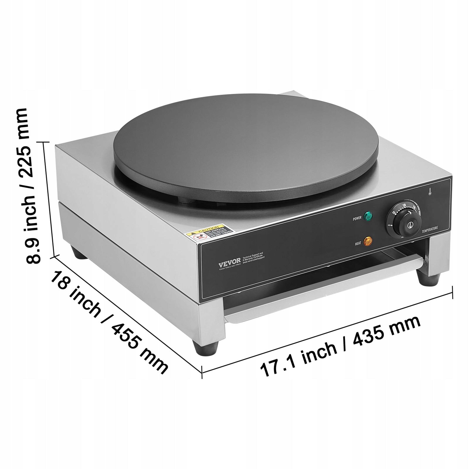 VEVOR 16-Inch Electric Crepe Maker Commercial Crepe Machine 1700W Non-stick Power rating 1700 W