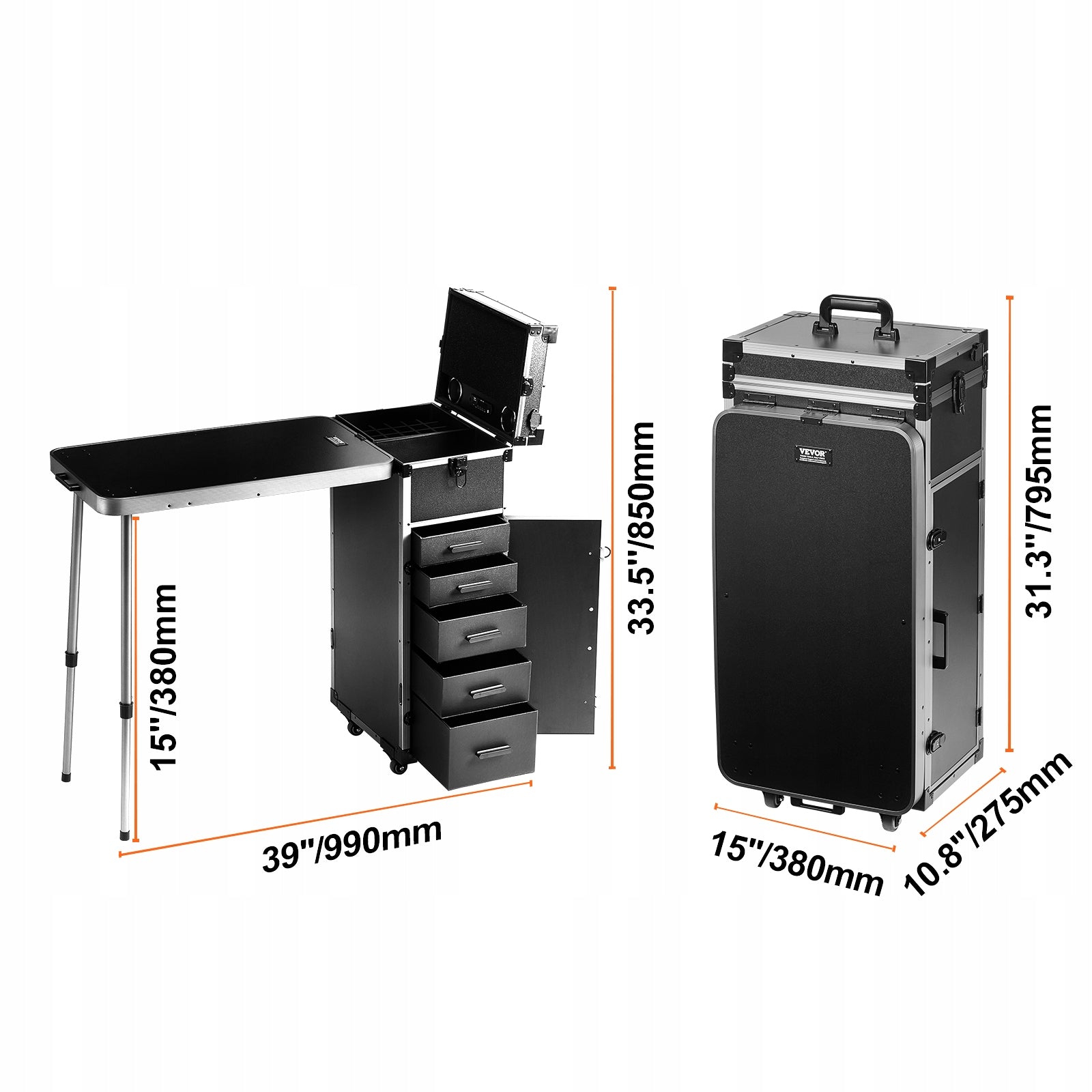 VEVOR Aluminum Cosmetic Bag Folding Workshop Table Type Black Manufacturer code HZXXGZTSZDS02K8W5V2