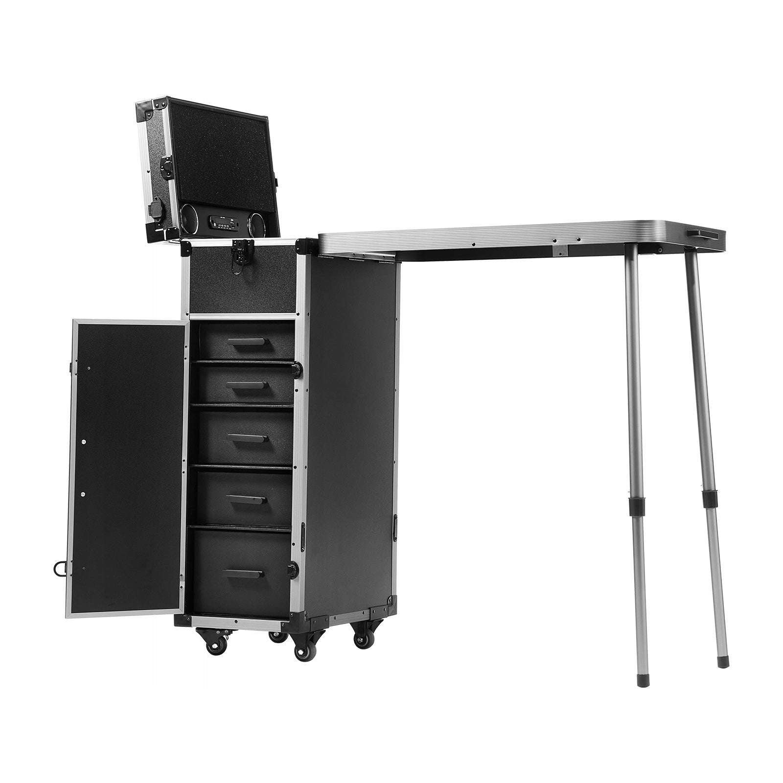 VEVOR Aluminum Cosmetic Bag Folding Workshop Table Type Black