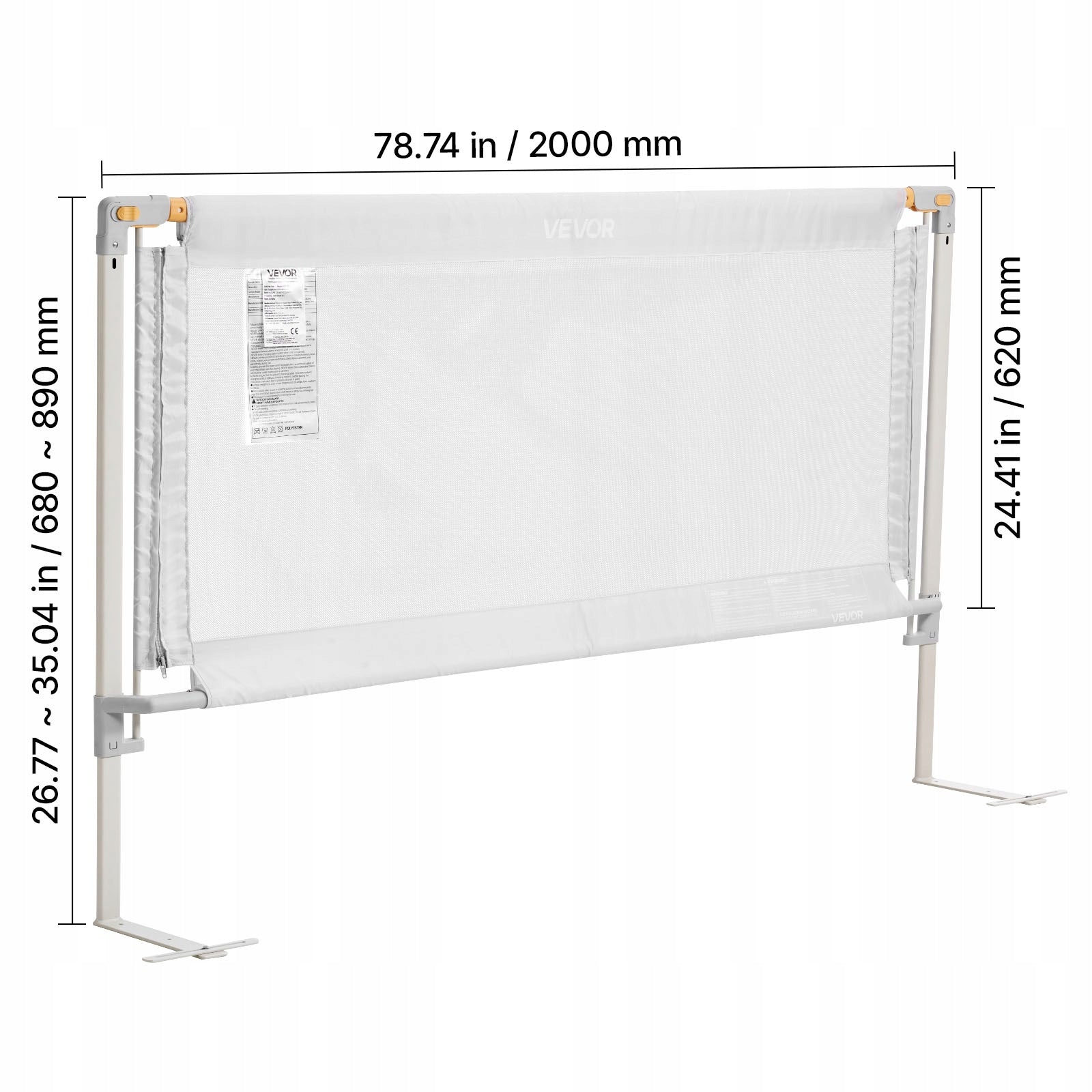 VEVOR Bed Barrier 68-89CM Adjustable Bed Safety Barrier EAN (GTIN) 197988349426