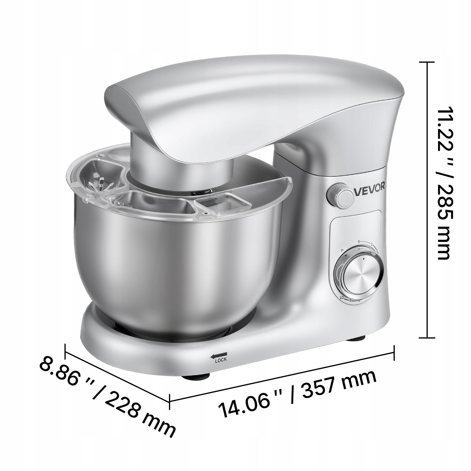 VEVOR Cake Mixer 1500W 10-Speed Mixer With Steel Bowl 4,2L EAN (GTIN) 197988174868