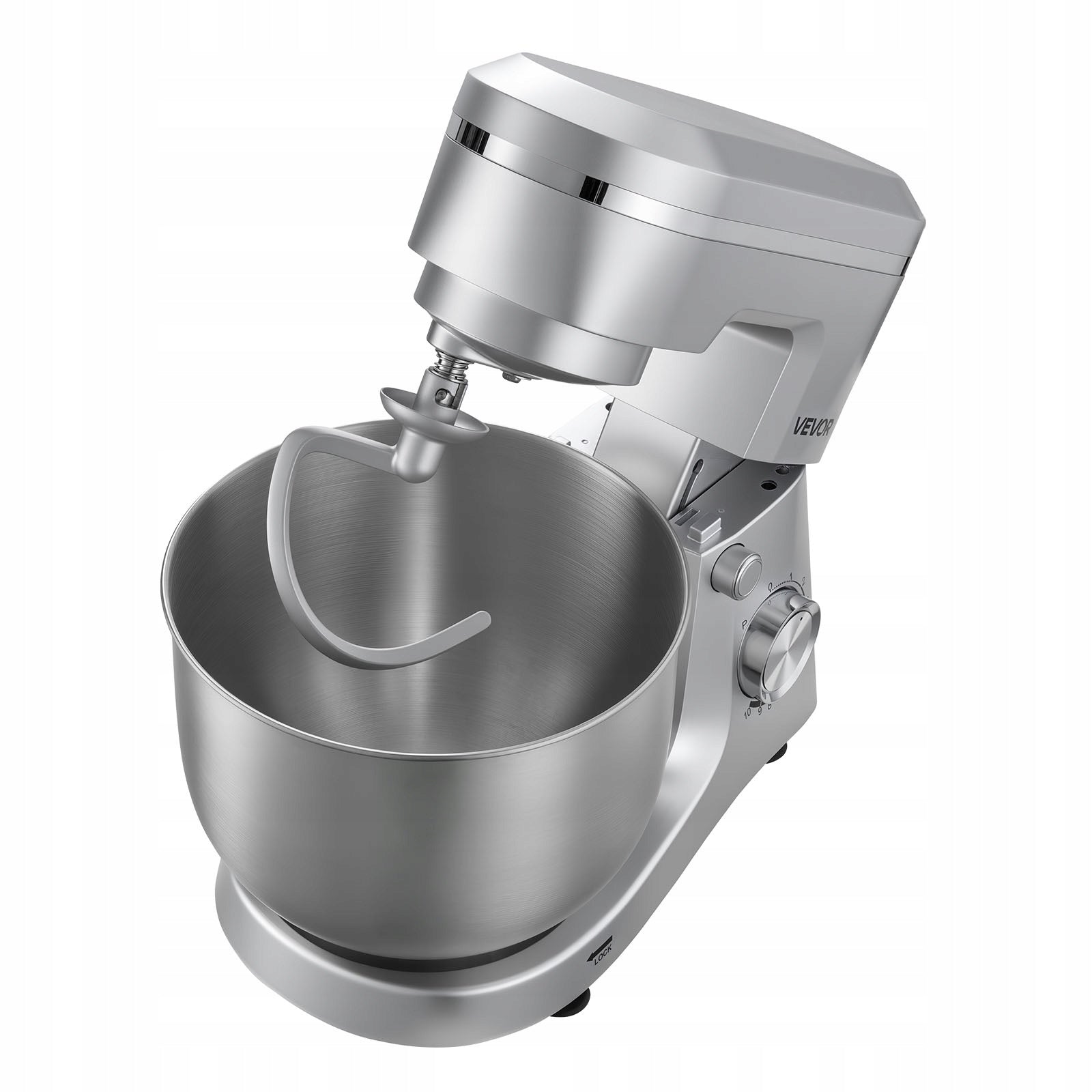 VEVOR Cake Mixer 1500W 10-Speed Mixer With Steel Bowl 5,7L