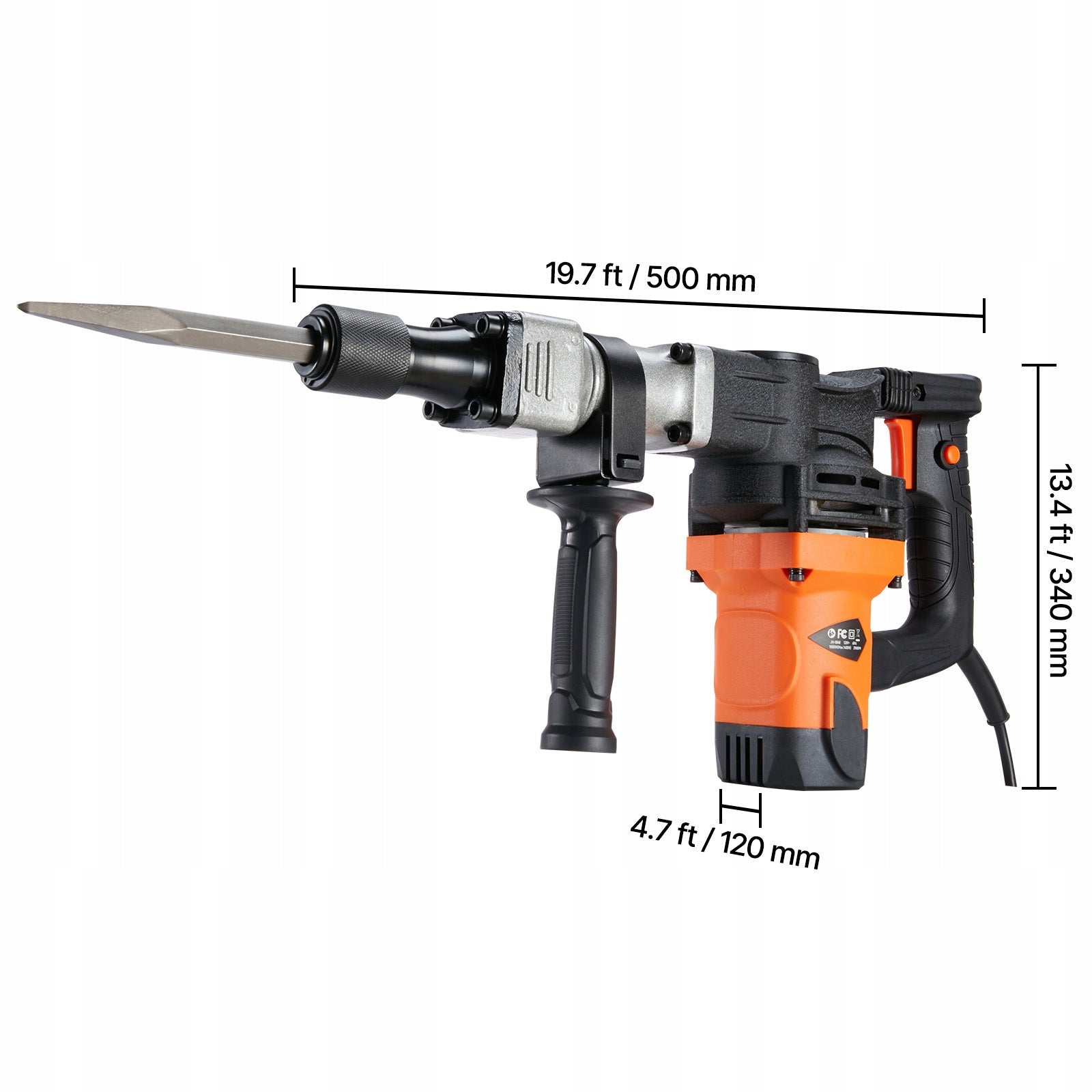 VEVOR Electric Demolition Hammer 1400W 19J With Shock Absorbing Handle Manufacturer code X581X1X21400WI2E7V2