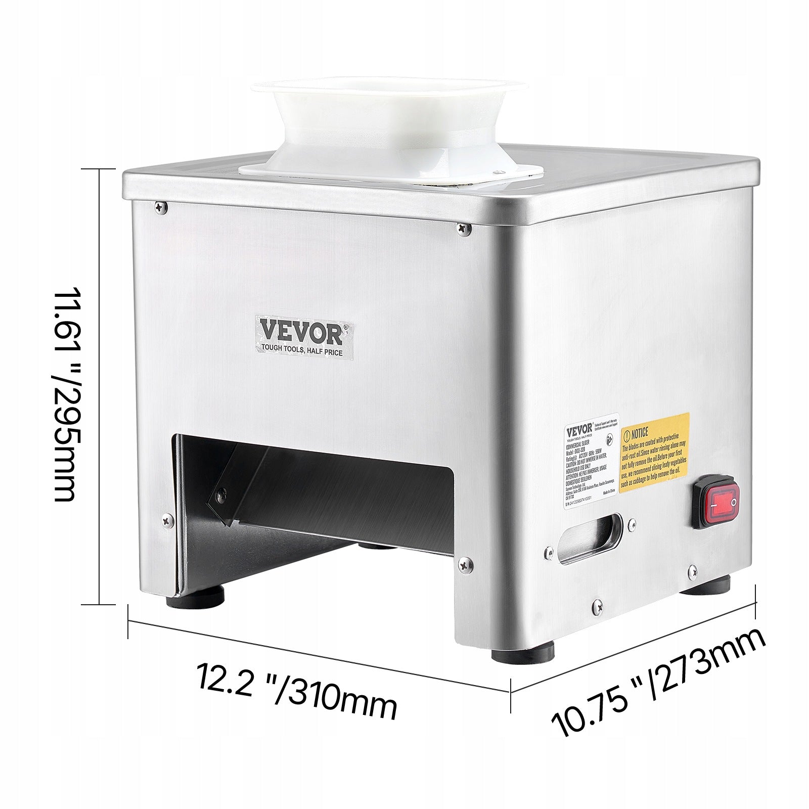 VEVOR Electric Meat Slicer 550W 159KG/H Cutting Thickness 3,5MM Manufacturer code TSBXGQPJYSBXZD