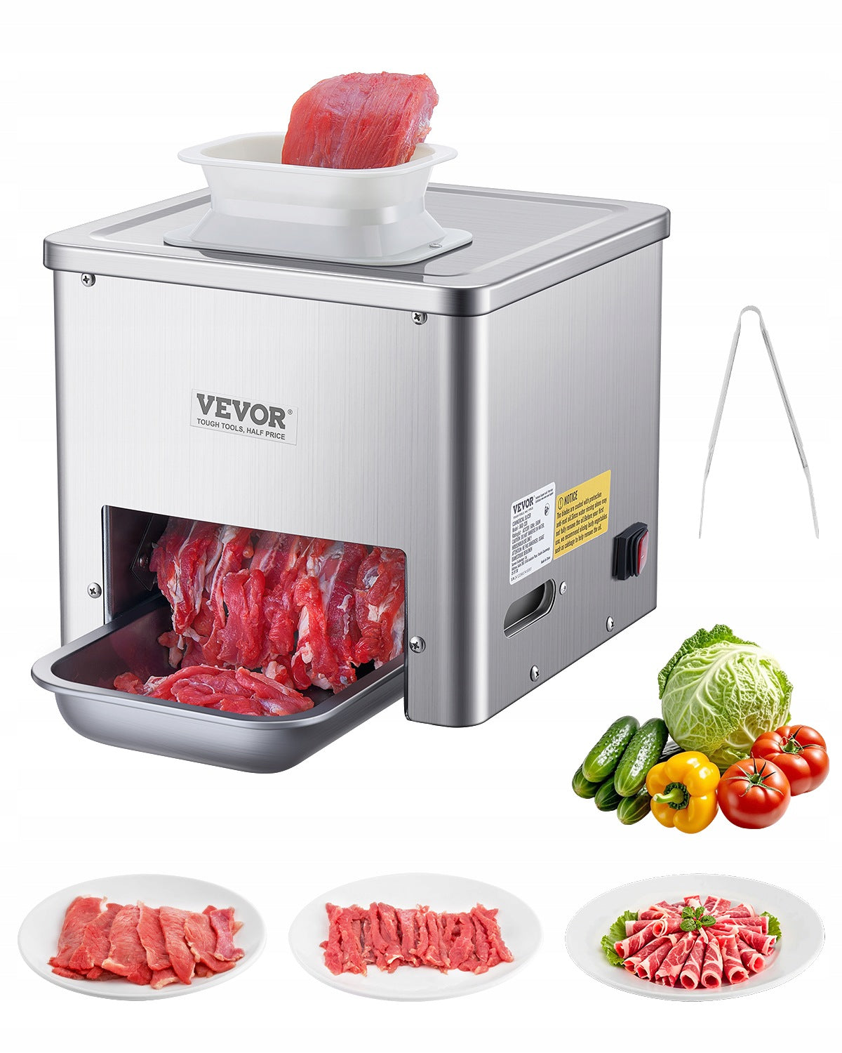 VEVOR Electric Meat Slicer 550W 159KG/H Cutting Thickness 3,5MM