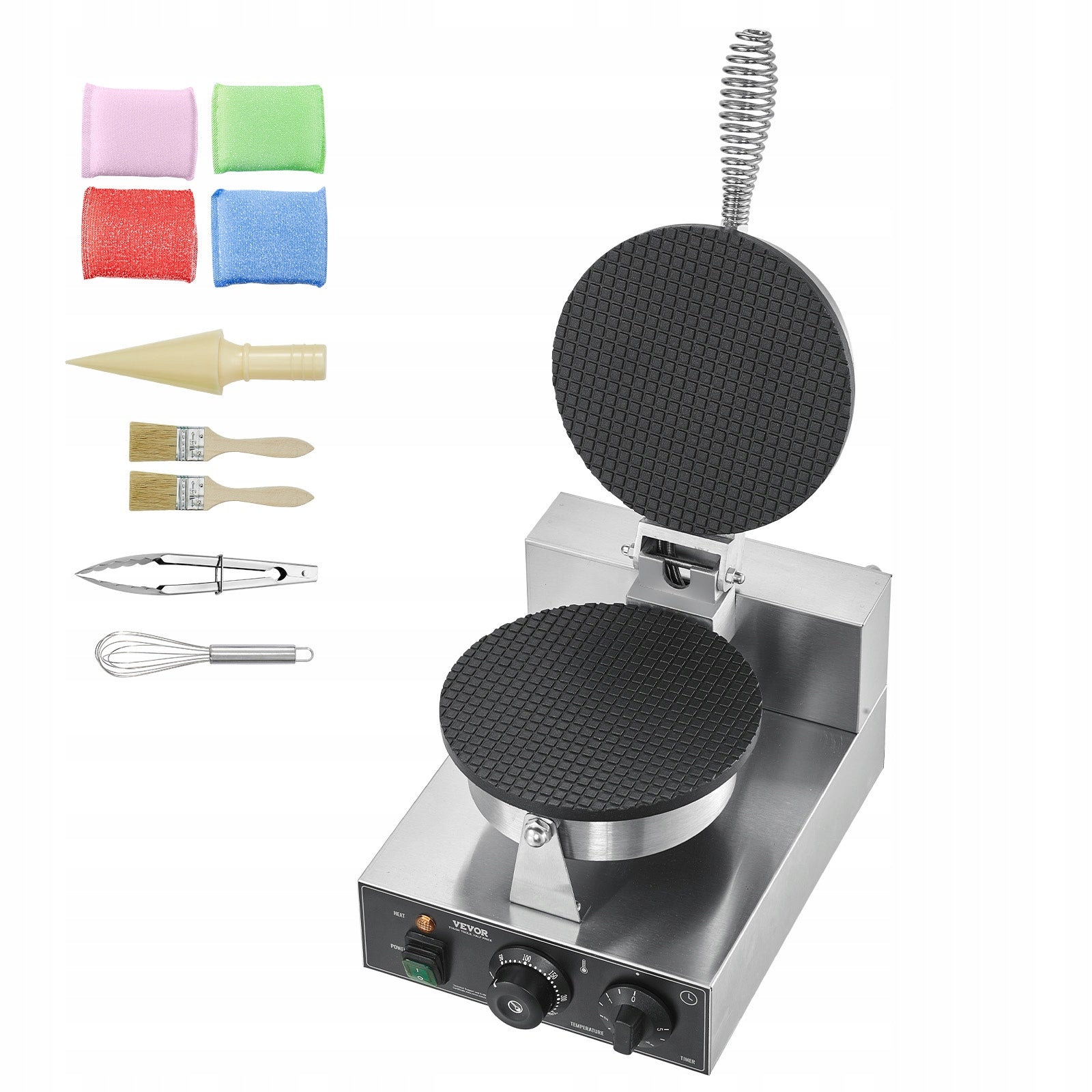VEVOR Electric Waffle Iron Commercial Ice Cream Machine In Cones 1230W 1P Brand Vevor