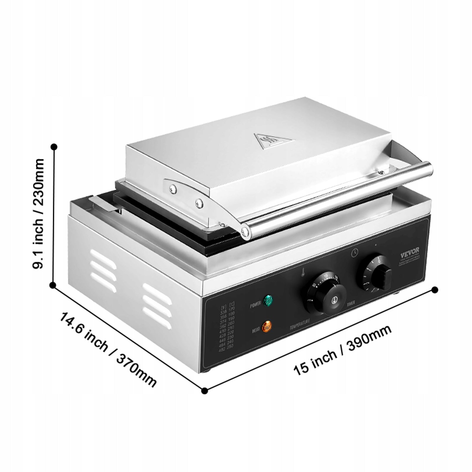 VEVOR Gofrownica 6 Szt 1500W Srebrna W Domu Kuchni Na Imprezie Itp Power rating 1500 W
