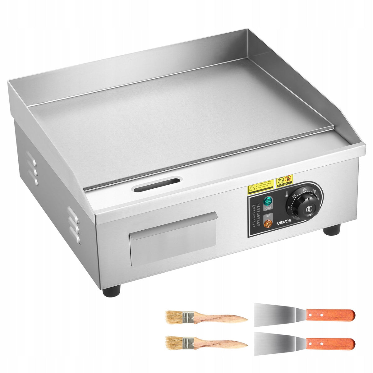 VEVOR Grill Plate 2800W 45x30CM Stainless Steel Electric Frying Pan Brand Vevor