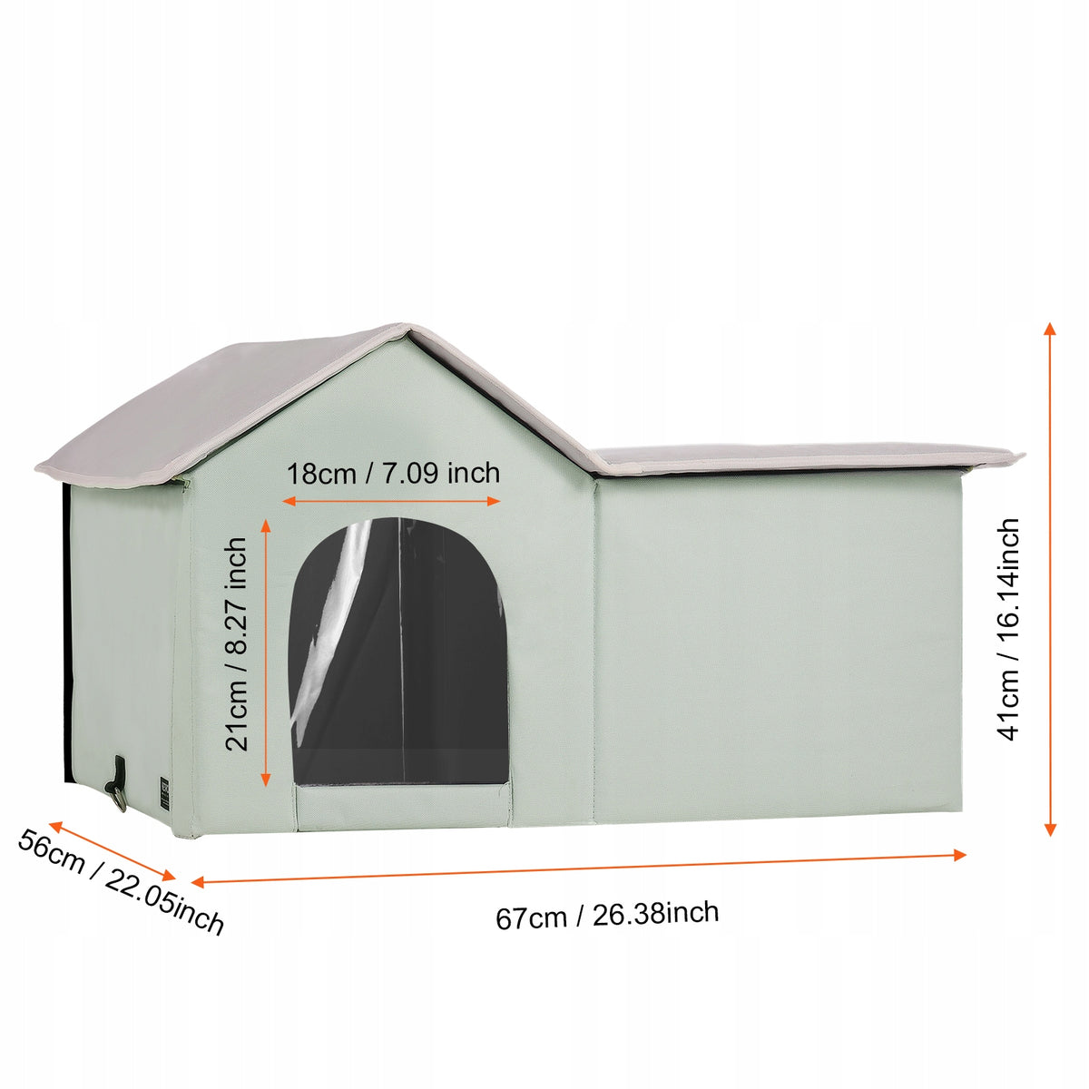 VEVOR Heated Cat House Foldable Kitty Shelter with Heated Pad Green Large Manufacturer code FWSBYMBHSNJBGX6