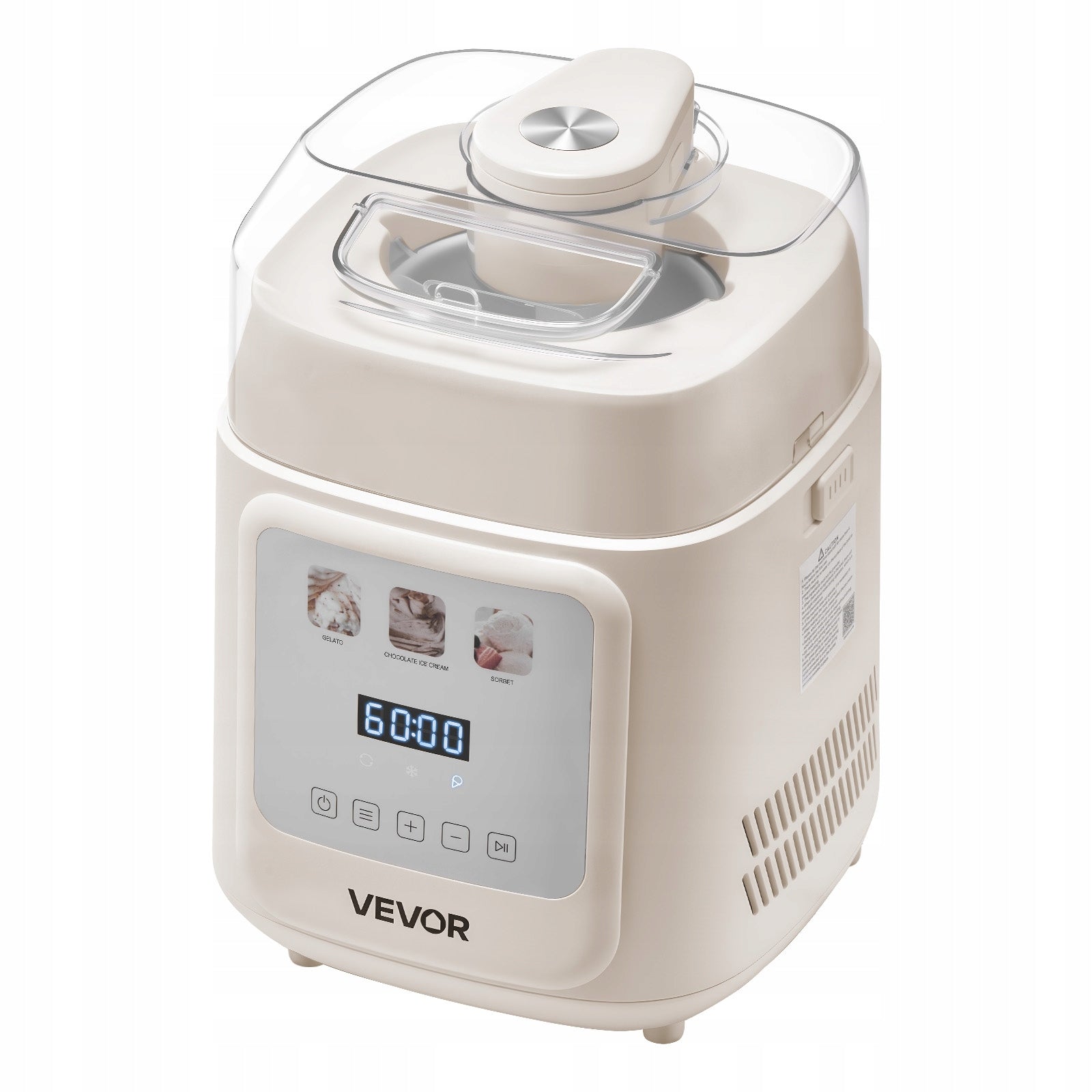VEVOR Ice Cream Machine 0.94L Automatic 4in1 With Built-in Compressor Dominant color white