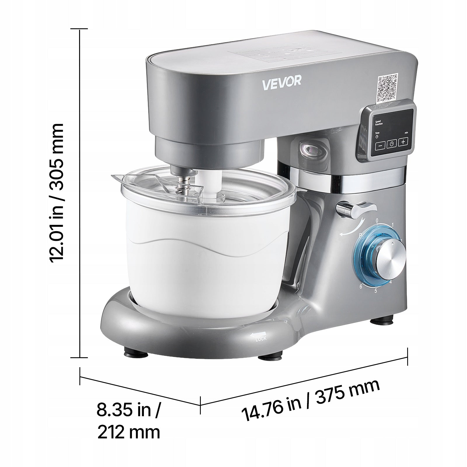 VEVOR Ice Cream Machine 1,7L 1400W With Digital LED Display And Timer Brand Vevor