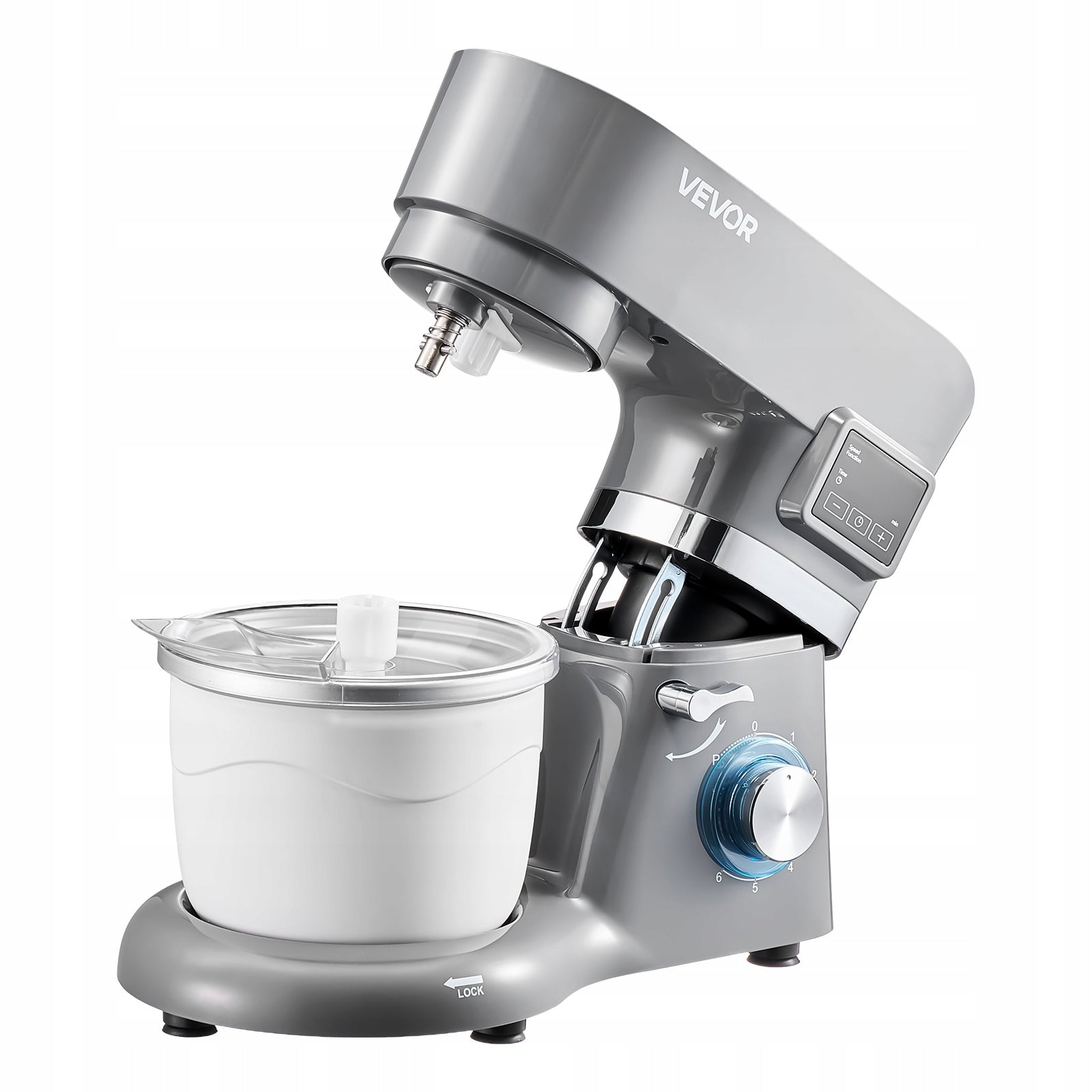 VEVOR Ice Cream Machine 1,7L 1400W With Digital LED Display And Timer Dominant color silver/gray