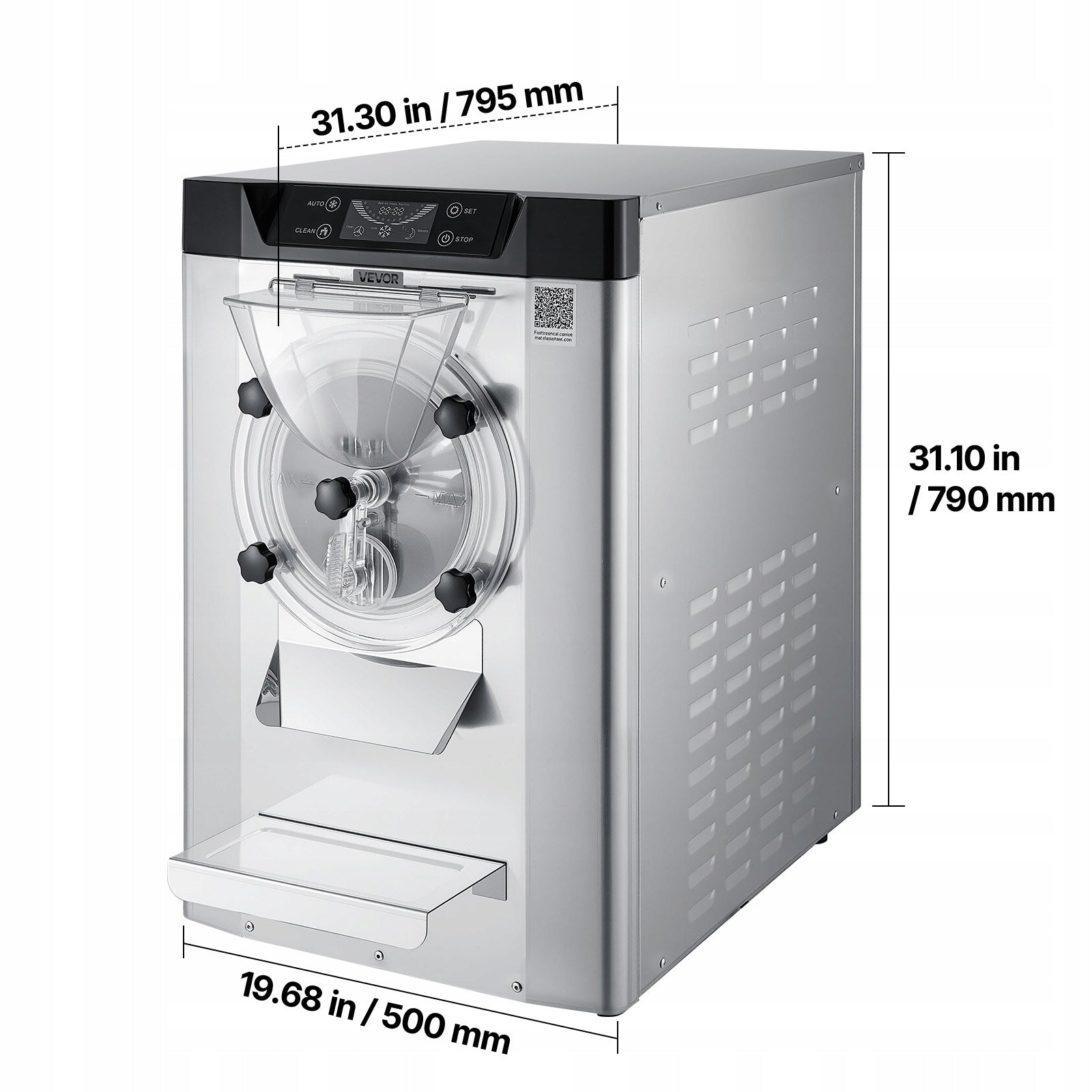 VEVOR Ice Cream Machine 2000W 12 – 20L/H With Smart Touch Display Manufacturer code SYYSYBQLJTMS