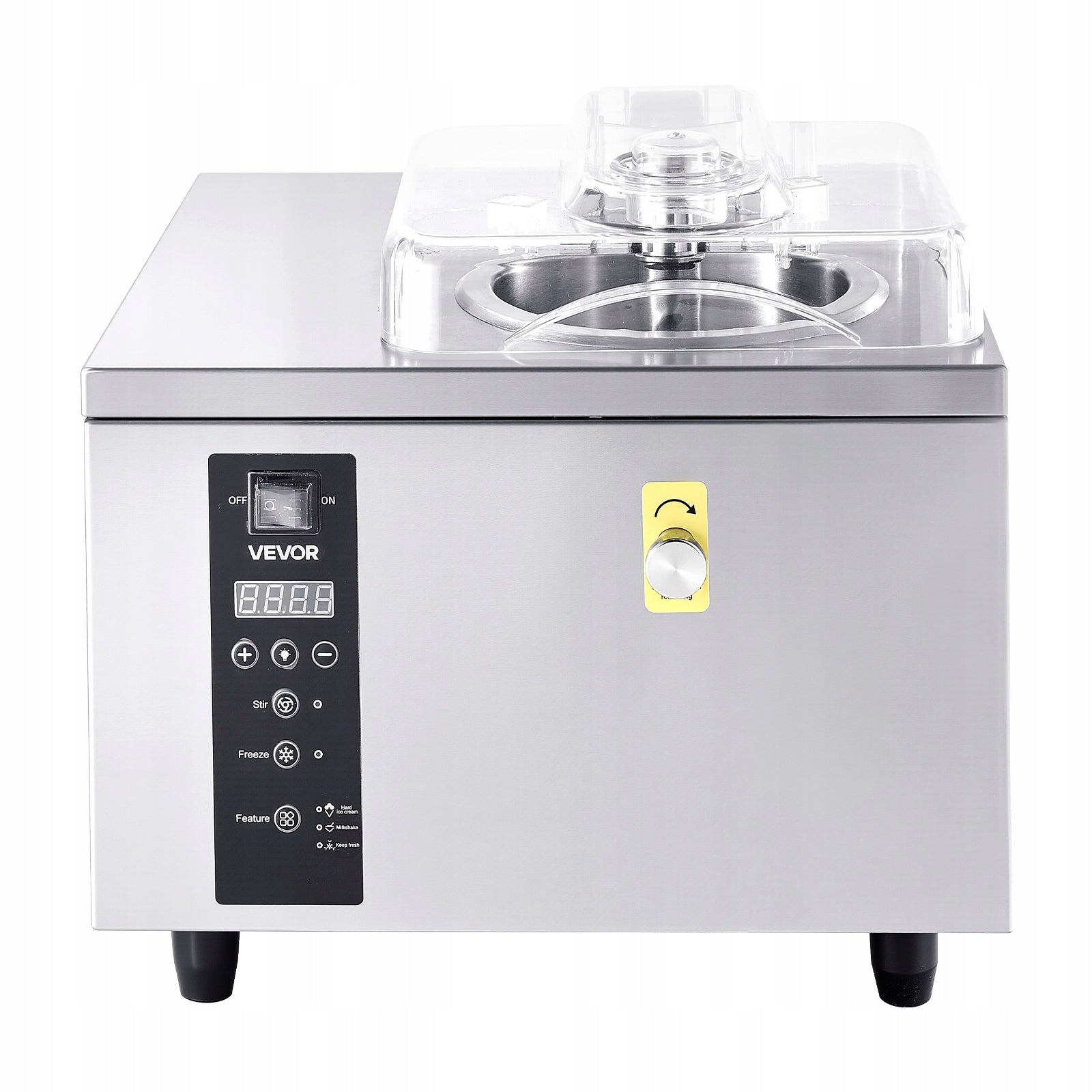 VEVOR Ice Cream Machine 500W 5L/H With Self Cleaning LED Control Panel Dominant color silver