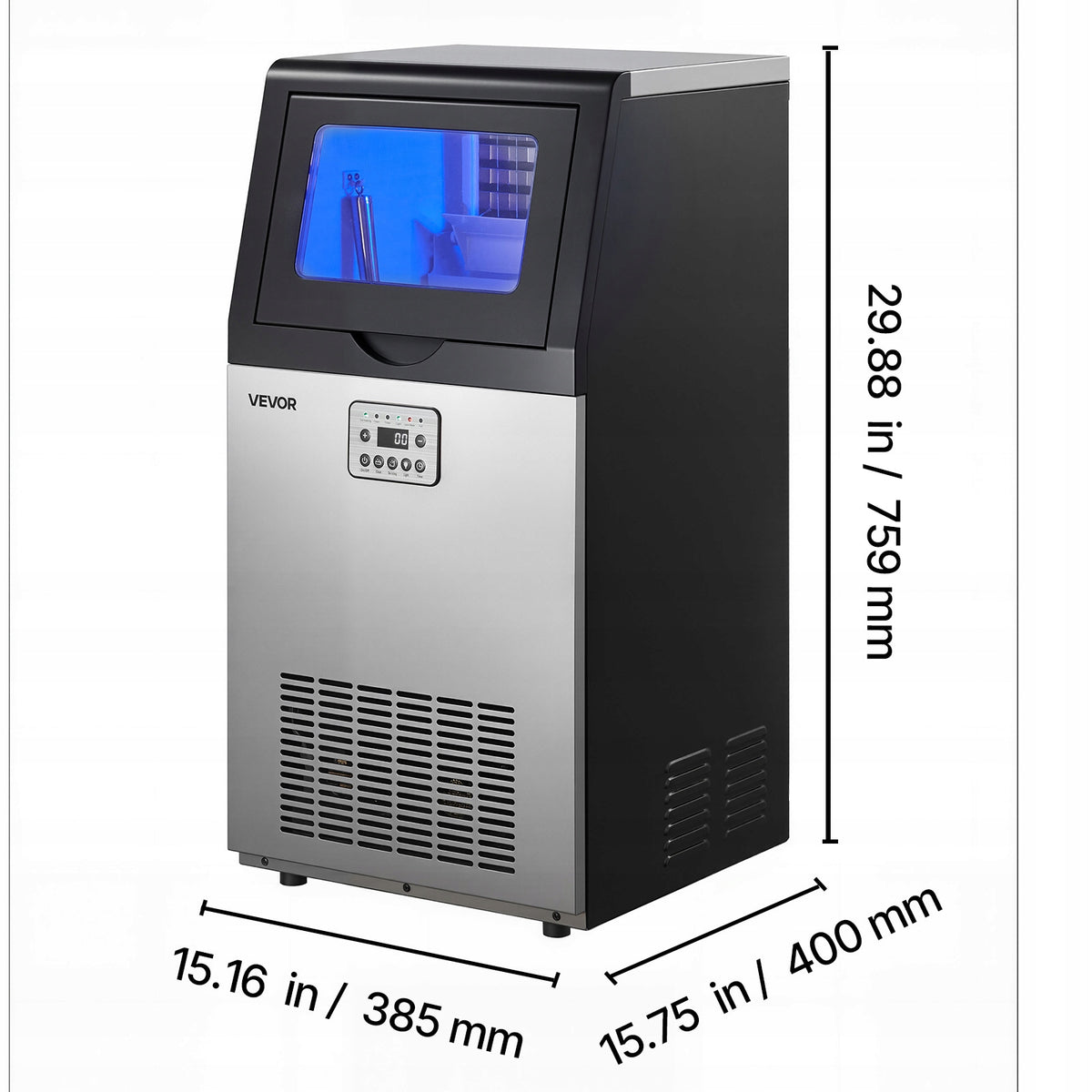 VEVOR Ice Machine 45KG/Day With LED Display For Restaurant Manufacturer code YTSZBJFB100LH5H890