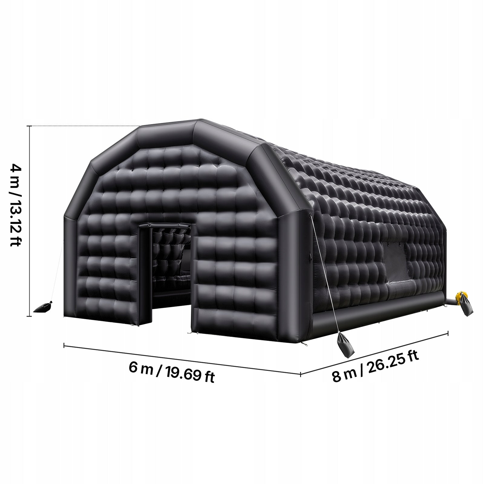 VEVOR Inflatable Tent 8x6x4M With Blower 1100W And 2 Windows Black Manufacturer code CQJLB864MHSG