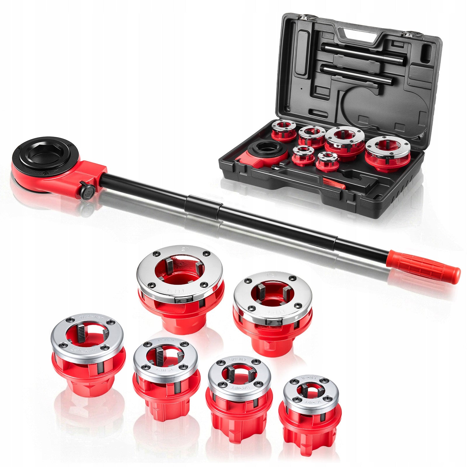 VEVOR Manual Threader With 6 Cutting Heads Pipe Threaders