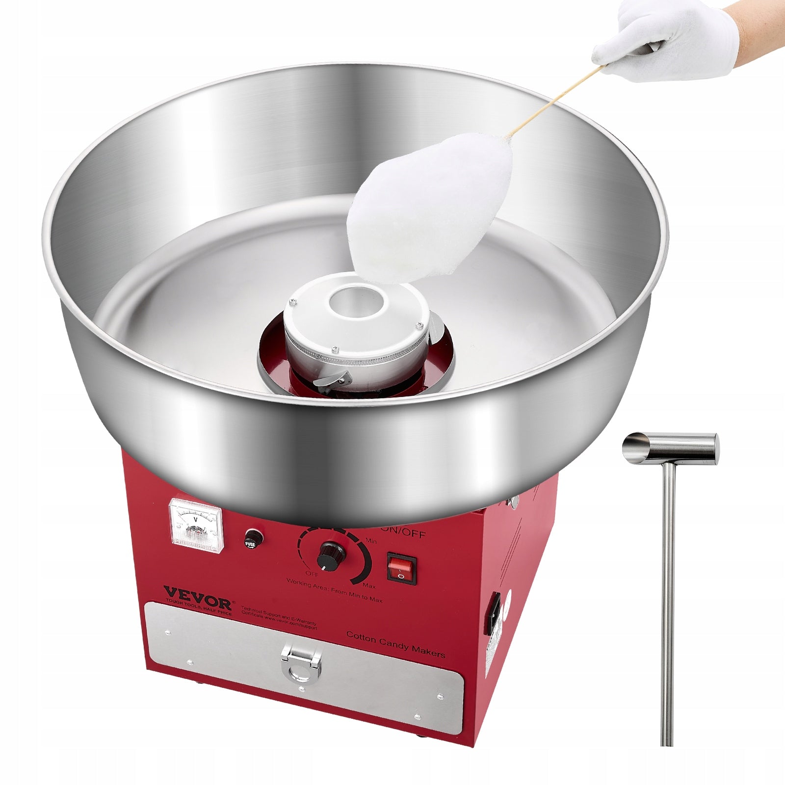 VEVOR Maszyna Do Waty Cukrowej 1000W 52CM Komercyjna Kontrola Temperatury Packaging status original