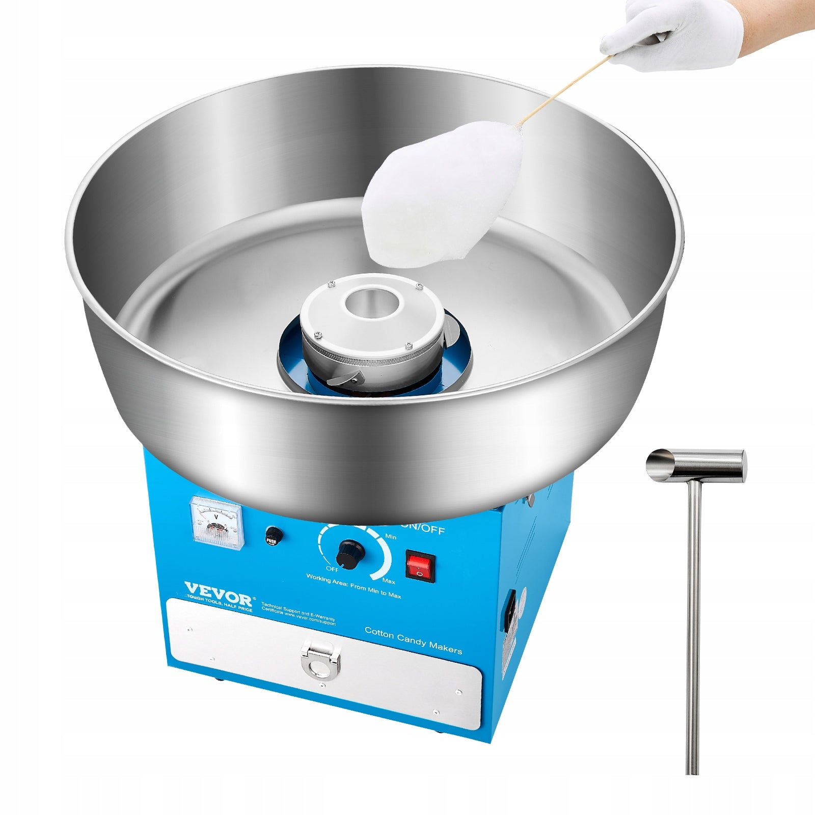 VEVOR Maszyna Do Waty Cukrowej 1000W 52CM Komercyjna Kontrola Temperatury Packaging status original