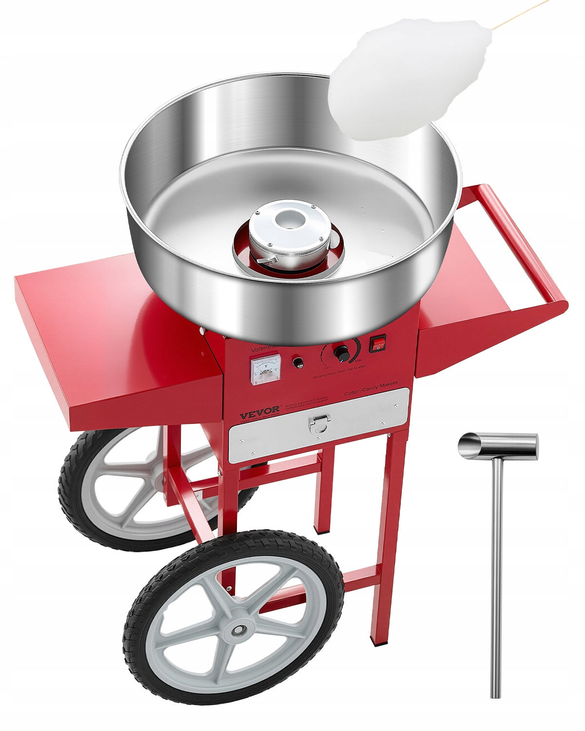 VEVOR Maszyna Do Waty Cukrowej 1000W 52CM Z Wózkiem I Kontrola Temperatury Brand Vevor