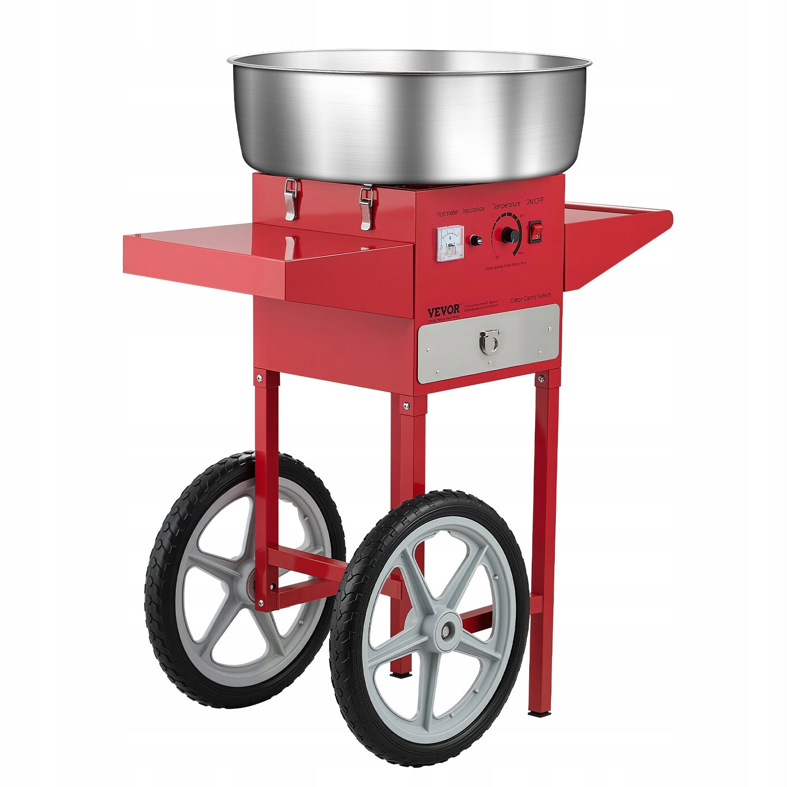 VEVOR Maszyna Do Waty Cukrowej 1000W 52CM Z Wózkiem I Kontrola Temperatury
