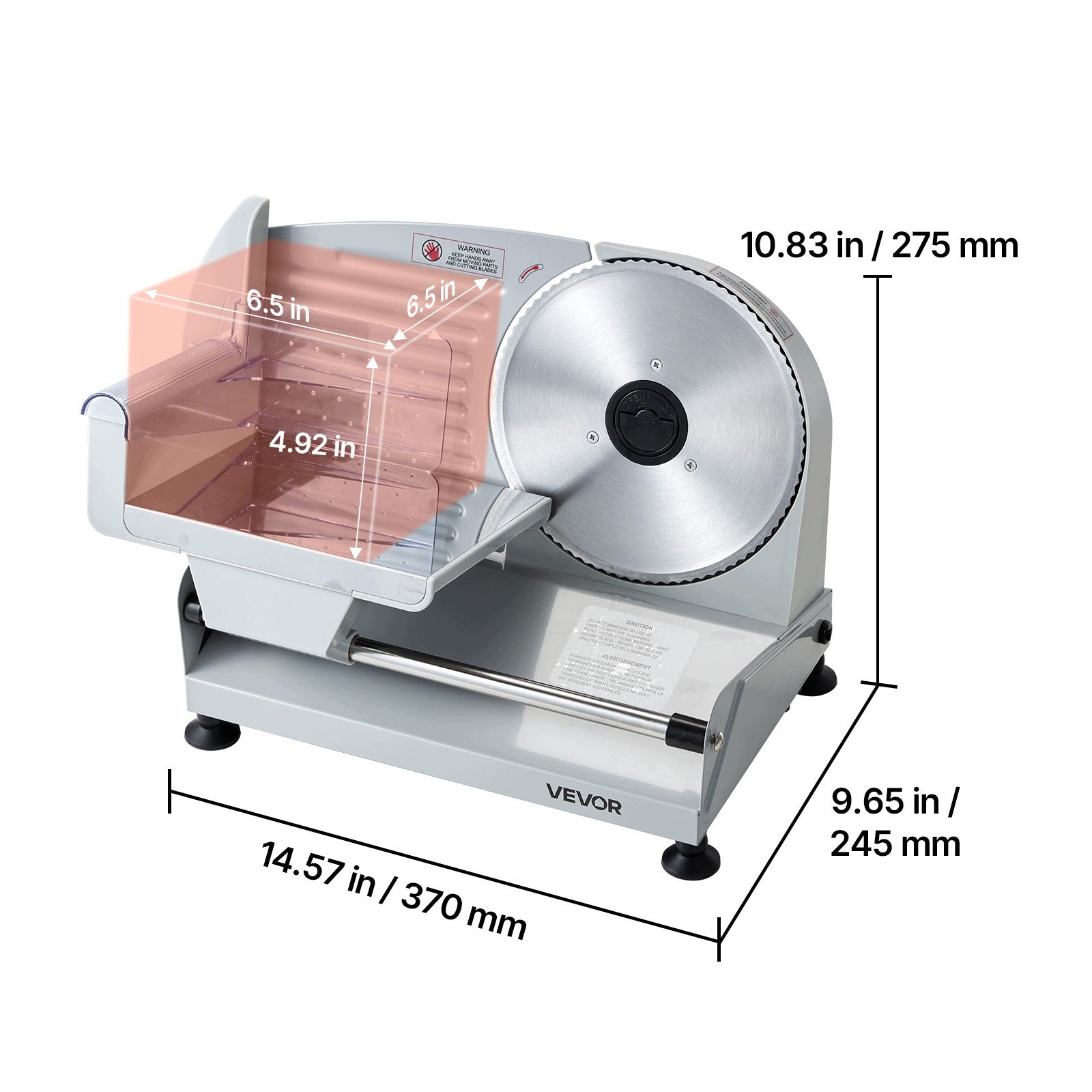 VEVOR Meat Slicer 200W Cutting Thickness 0 – 1MM Easy Cleaning Manufacturer code JYDRQPJ200WJ