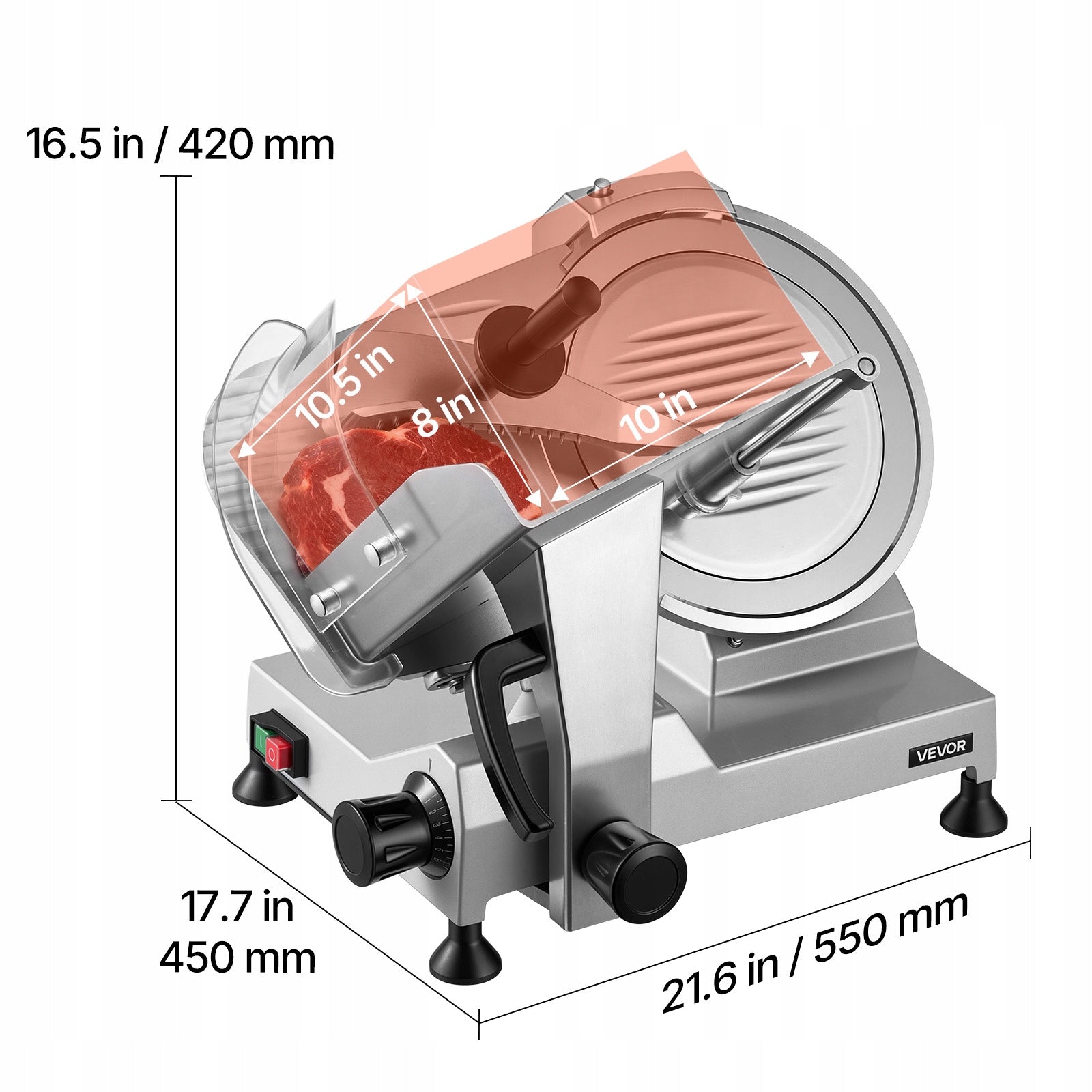 VEVOR Meat Slicer 220W With Integrated Sharpener And Blade 300MM Manufacturer code SYDRQPJ320