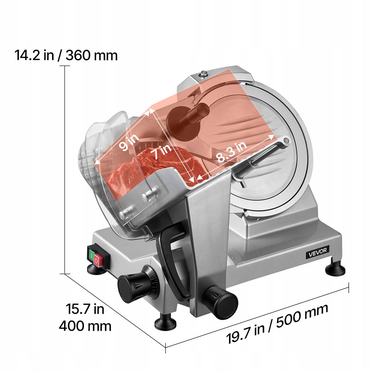 VEVOR Meat Slicer 240W With Integrated Sharpener And Blade 250MM Manufacturer code SYDRQPJ240