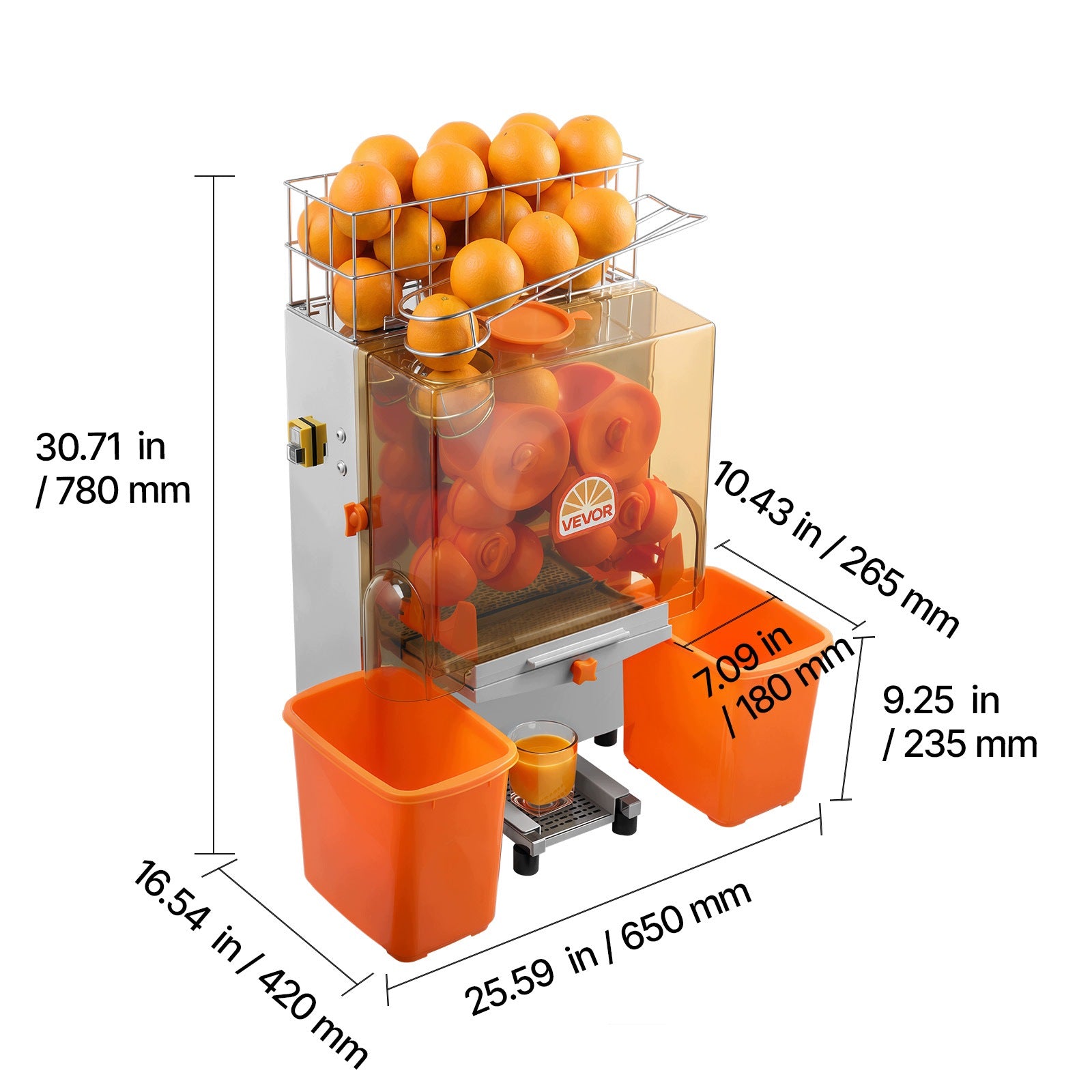 VEVOR Orange Juicer 120W Juicer Up to 20 Oranges Per Minute Manufacturer code BZDJLCZJ120W21
