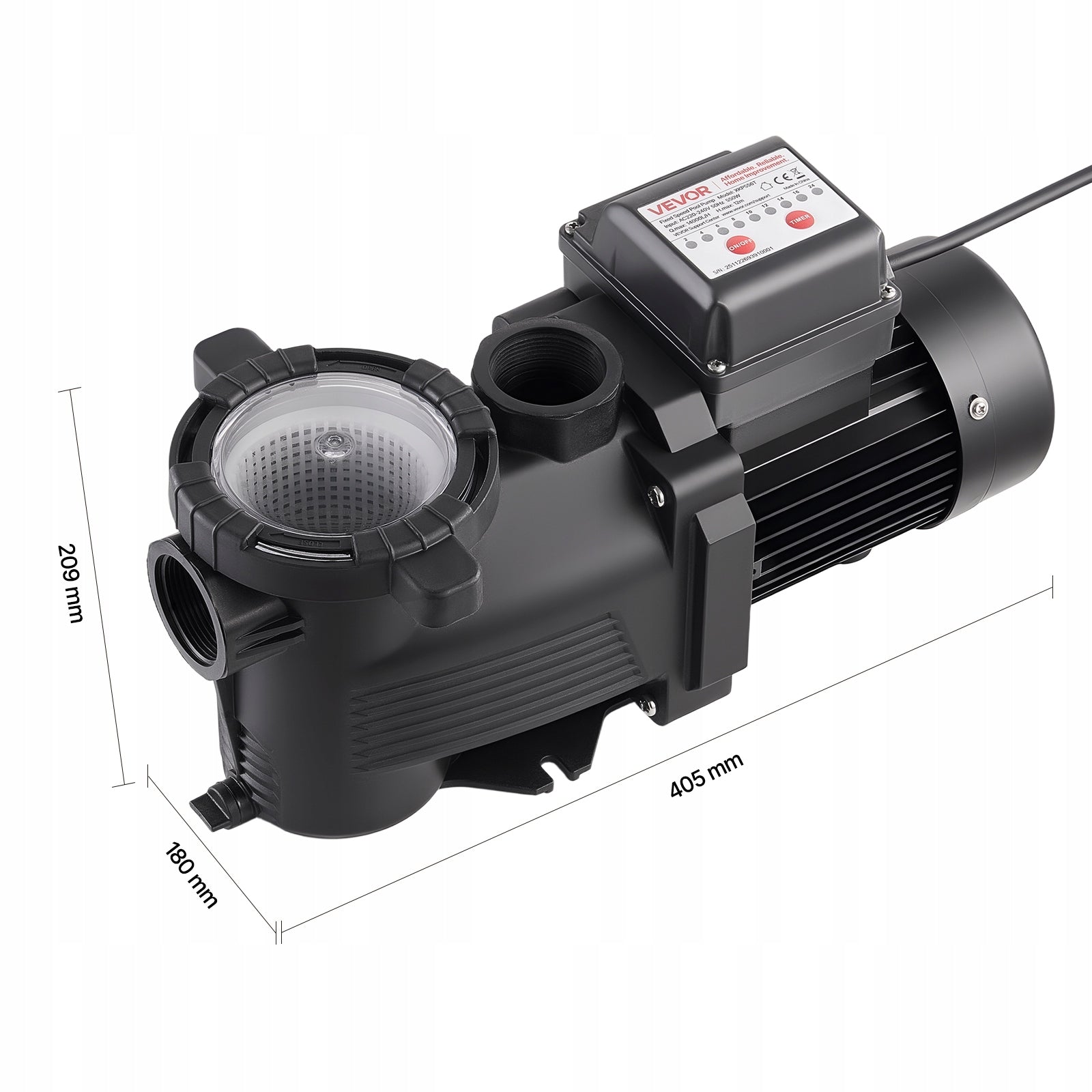 VEVOR Pool Pump 550W 14,000L/H Single Stage With 24-Hour Timer Manufacturer code DSYCGLBOZDS5