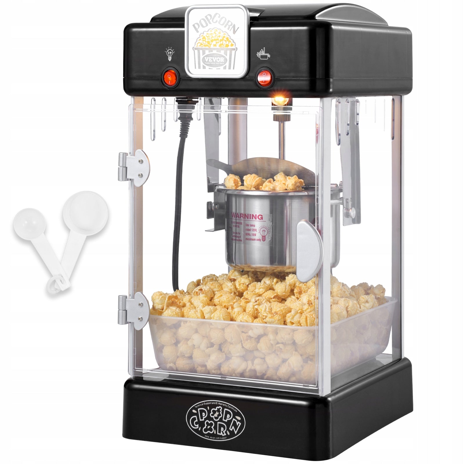 VEVOR Popcorn Machine 2,5OZ 300W With Magnetic Door Closure Dominant color black